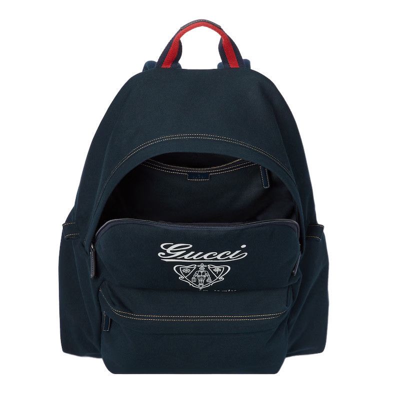 Gucci GUCCI Maxi $2300 Dark Blue Canvas Backpack New & Authentic Size ONE SIZE - 4 Thumbnail