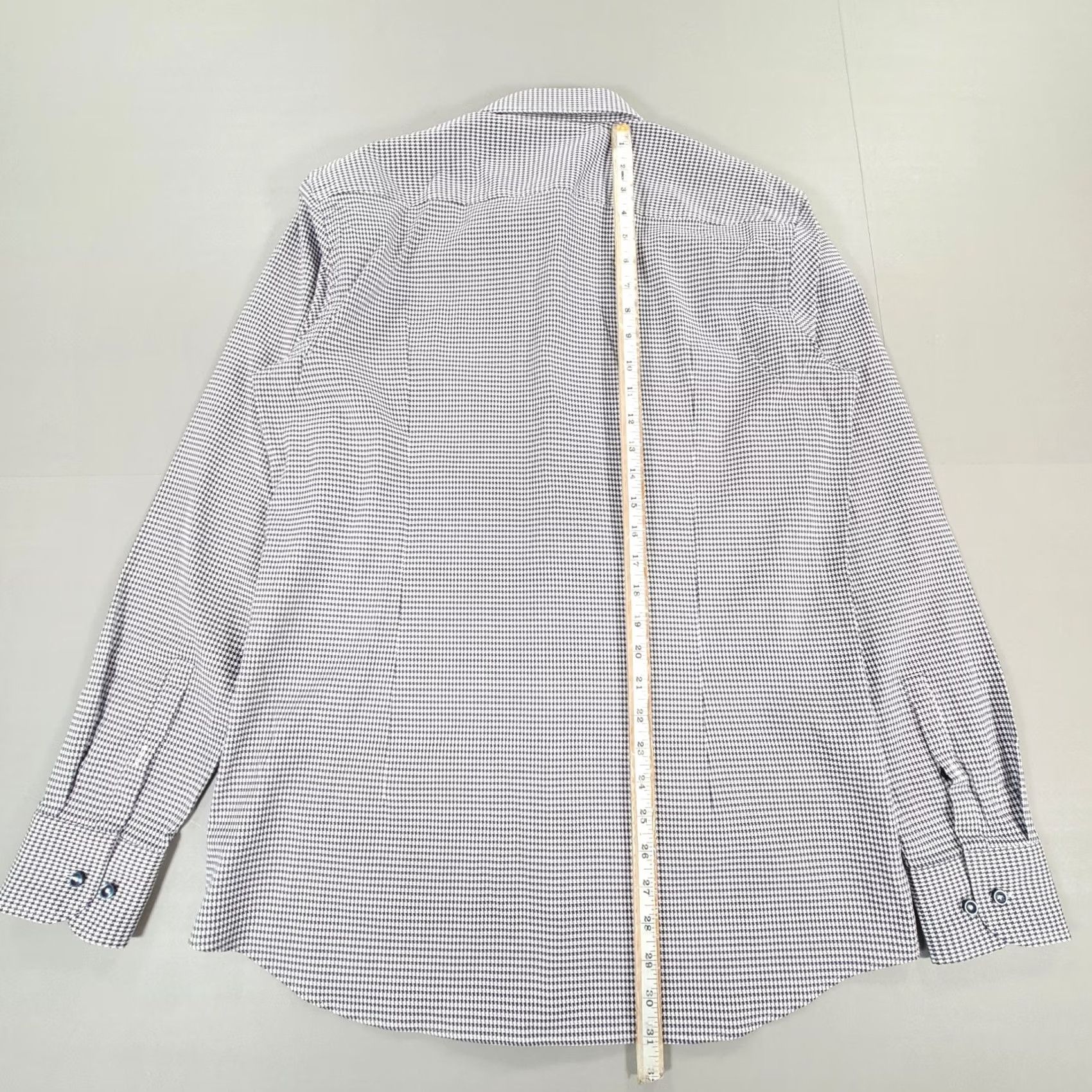 Hugo Boss HUGO BOSS Shirt Purple Large 16.5 Slim Houndstooth Stretch H Hank Spread Mens Shirt Regular Button-Up Long Sleeve Collared Vintage No Size US L / EU 52-54 / 3 - 6 Thumbnail