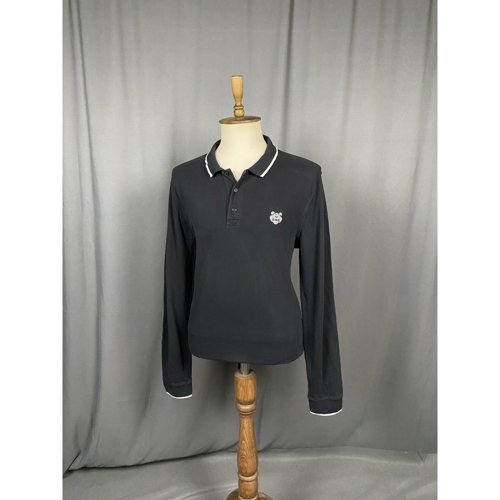 Kenzo Kenzo Small Logo Men's Black Polo Sweater Size XL Size US XL / EU 56 / 4 - 2 Thumbnail