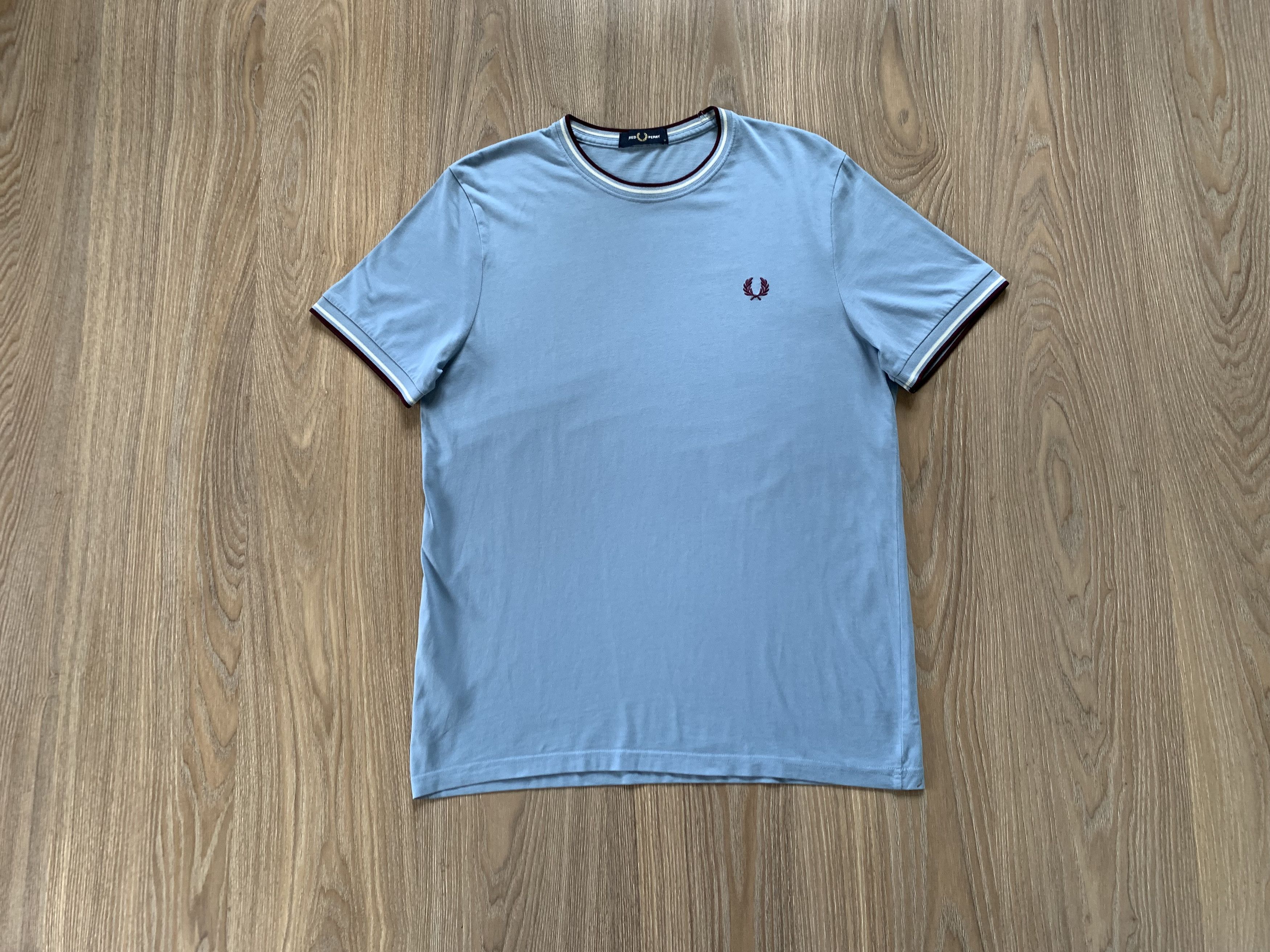 Fred Perry × Vintage Fred Perry Light Blue Cotton T Shirt Size US M / EU 48-50 / 2 - 1 Thumbnail