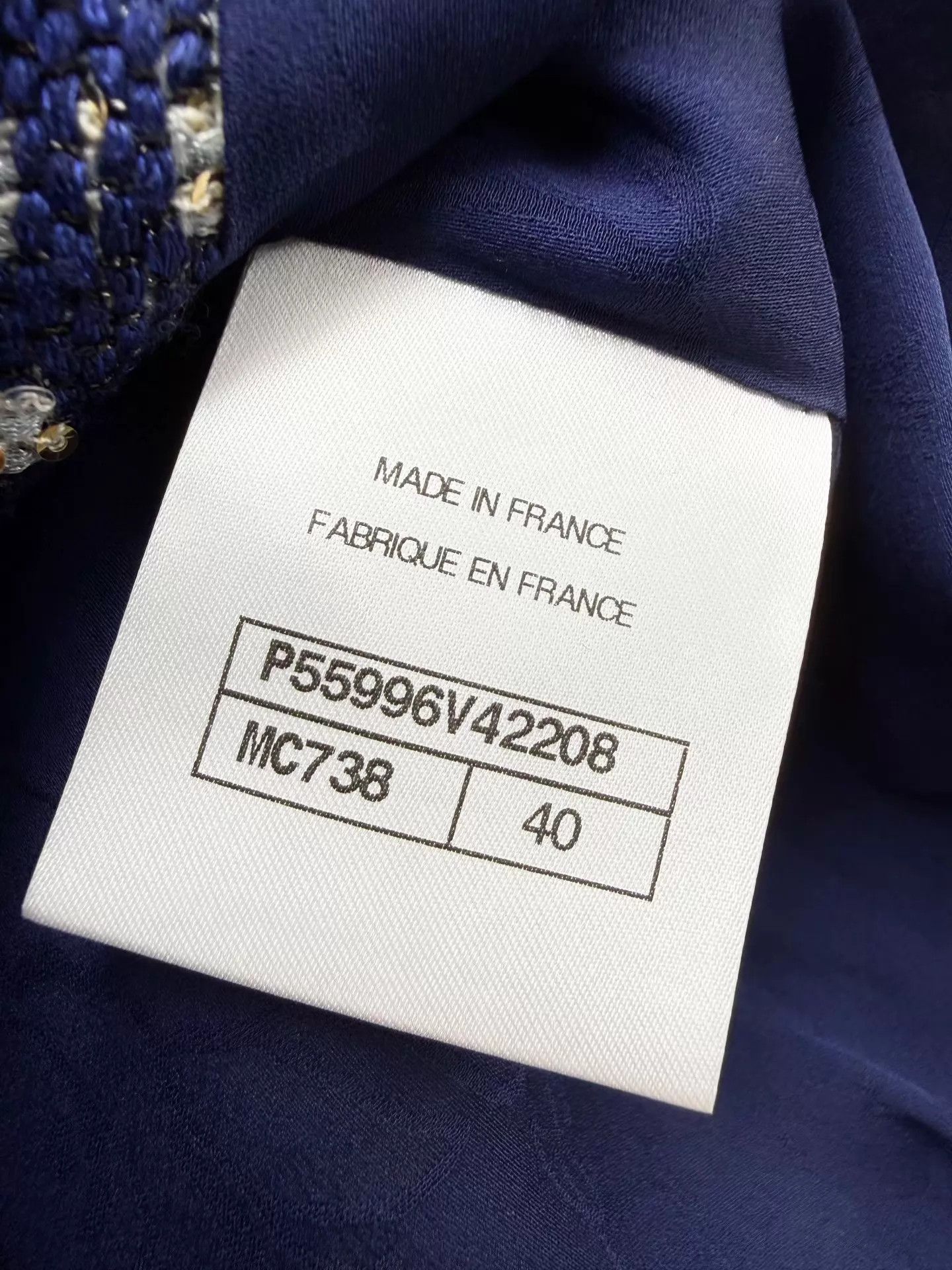 Chanel Chanel Authentic Blue Striped Sequin Jacket 40 Size M / US 6-8 / IT 42-44 - 6 Thumbnail