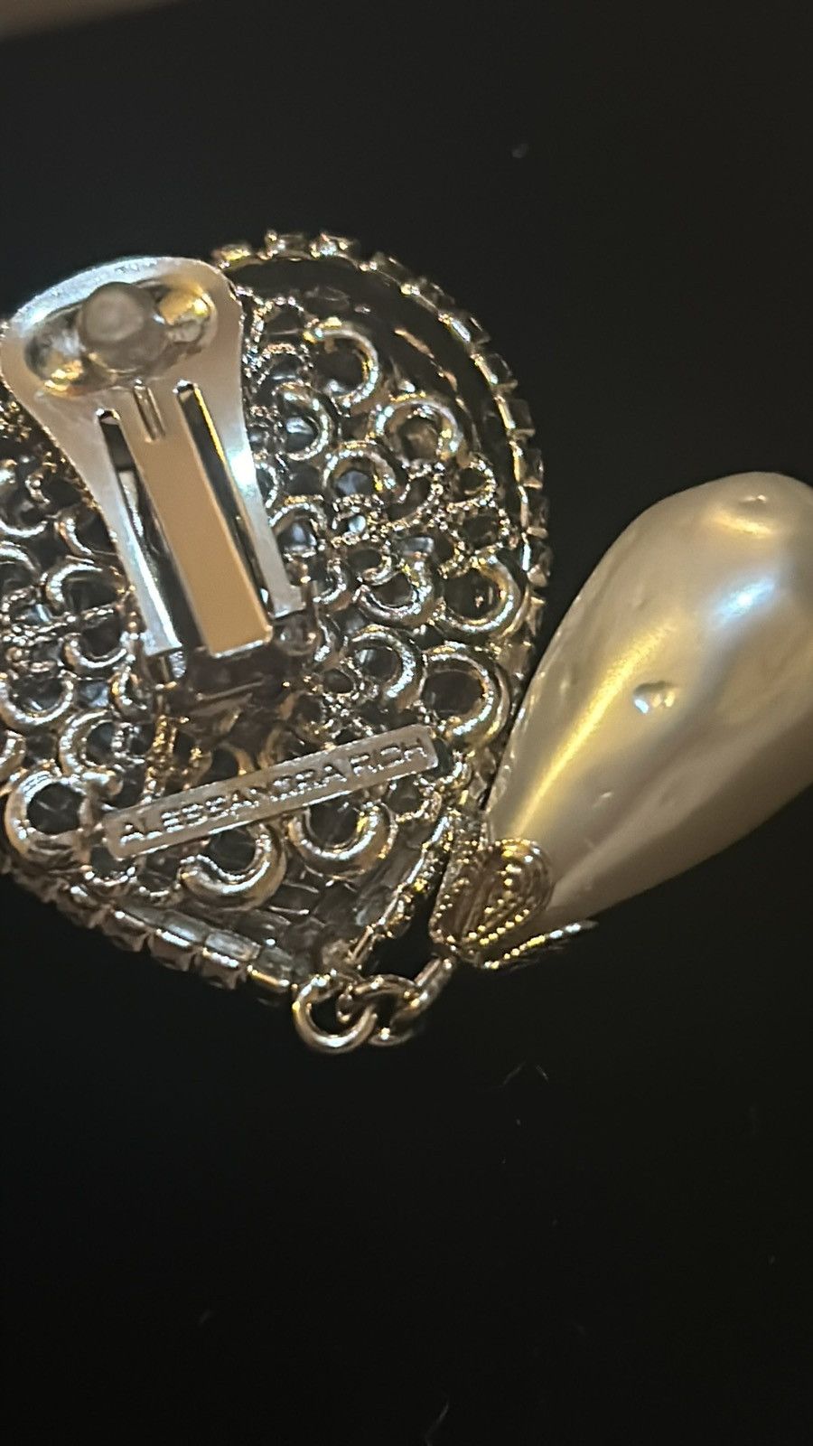 Alessandra Rich Alessandra Rich Heart Silver-tone Faux pearl Clip Earring Size ONE SIZE - 10 Thumbnail