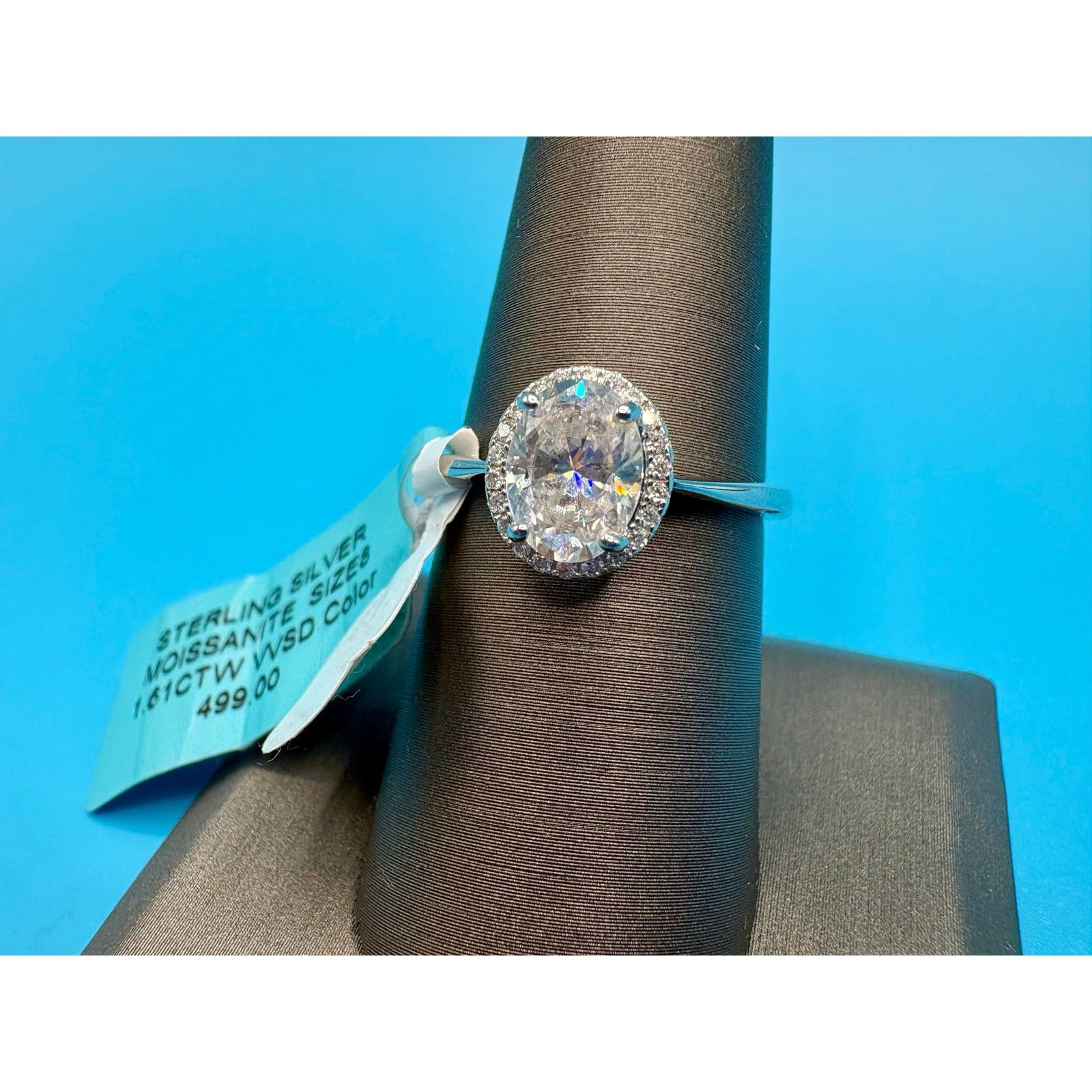 Other NWT Size 8 - 1.61CTW D VVS1 Moissanite Sterling Silver Ring Size ONE SIZE - 2 Thumbnail