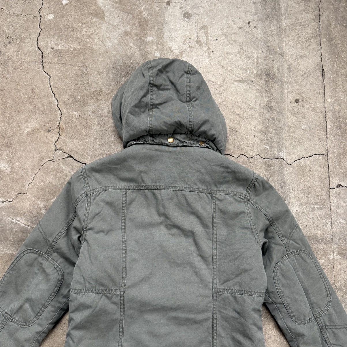Le Grande Bleu (L.G.B.) Vintage Fishbone Khaki Green Jacket With Faux Fut Hood Size M / US 6-8 / IT 42-44 - 7 Thumbnail