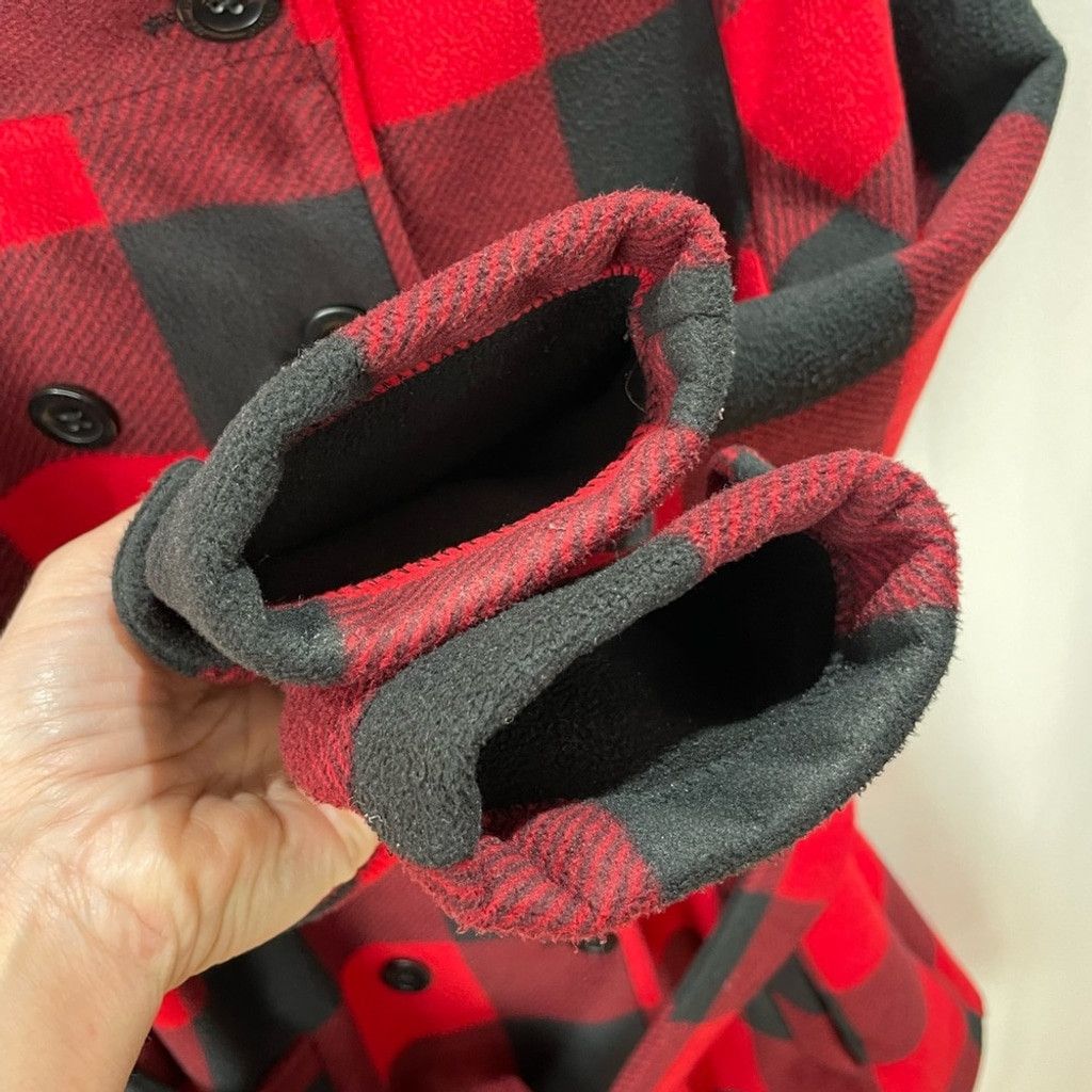 Ike Behar Ike Behar Red Buffalo Plaid Double Breasted Fleece Coat US 8 Size M / US 6-8 / IT 42-44 - 5 Thumbnail