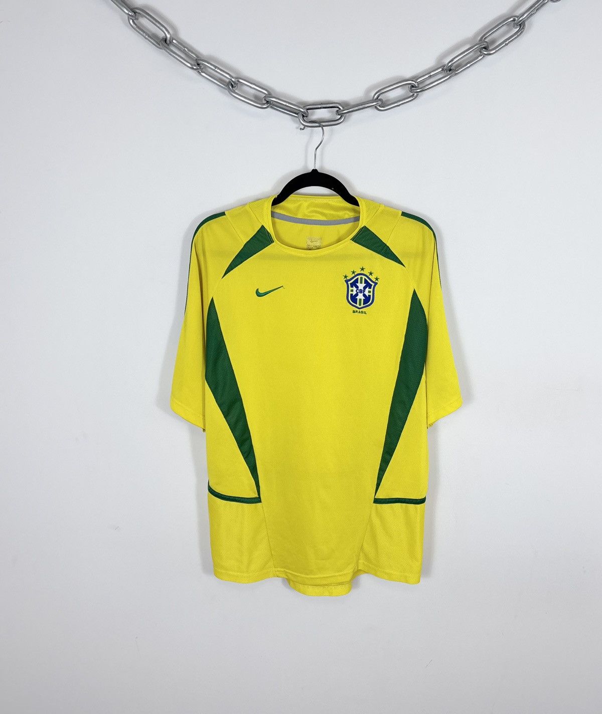 Nike Nike Brazil National Team World Cup 2002/04 Soccer Jersey Size US XL / EU 56 / 4 - 1 Thumbnail