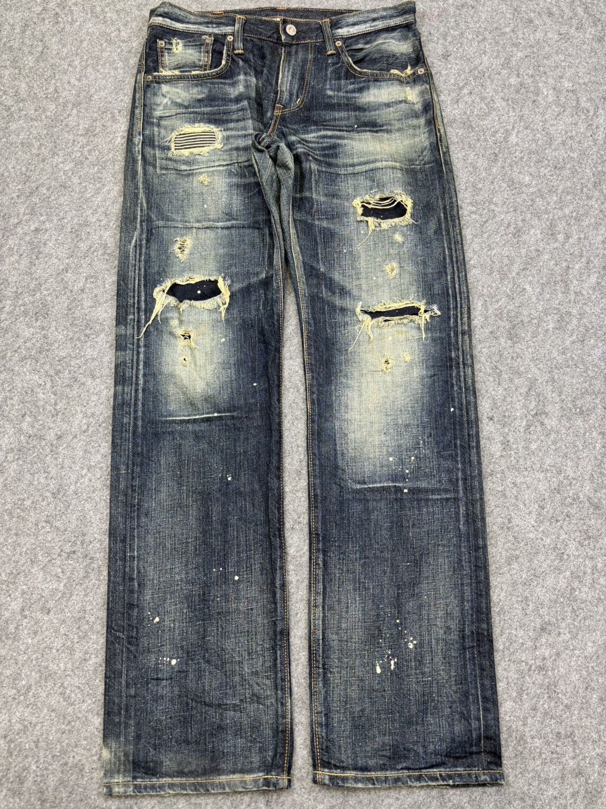 Edwin 💥Rebel Patchwork💥Edwin Painter Distressed Denim F772 Size US 32 / EU 48 - 23 Thumbnail