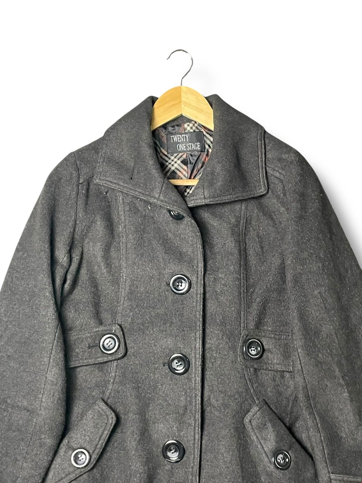 Japanese Brand Twenty One Stage Wool Coat (52) Size US XXS / EU 40 - 4 Thumbnail