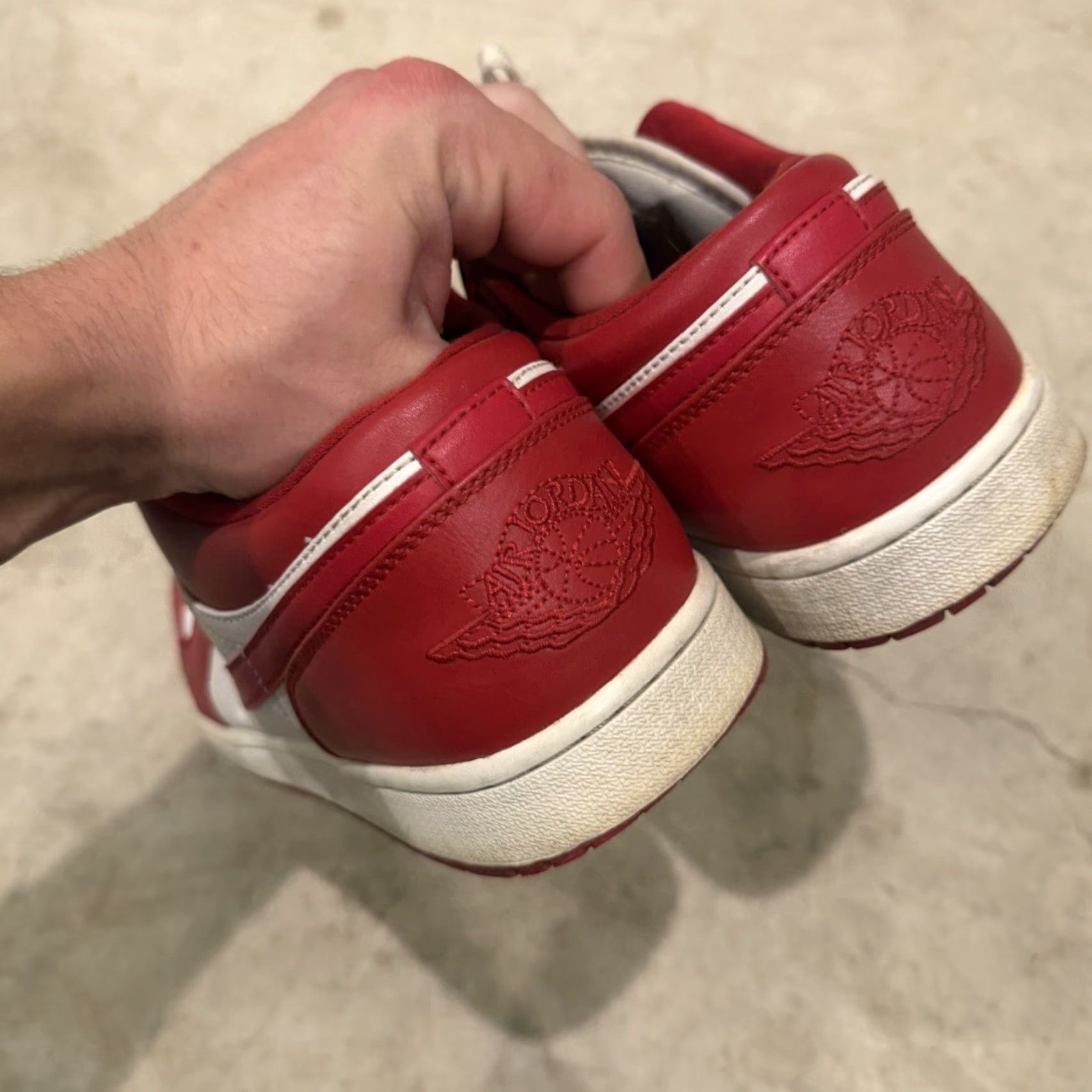 Nike Nike Air Jordan 1 Low Sneaker Mens size 11.5 Gym Red White 553558-611 Pre Owned Size US 12 / EU 45 - 7 Thumbnail