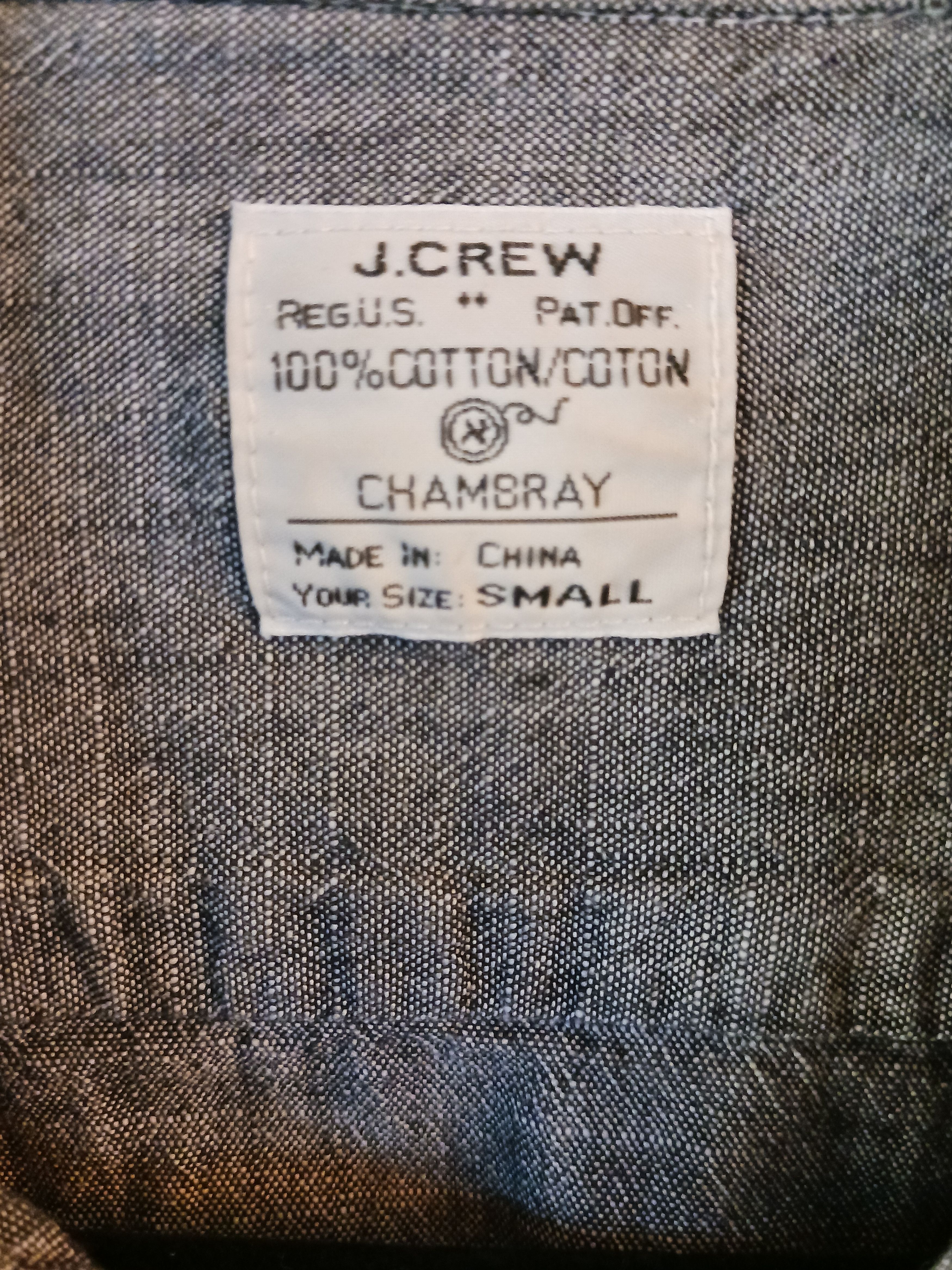 J.Crew Men's 100% Cotton Denim Button Front Shirt Size US S / EU 44-46 / 1 - 3 Thumbnail