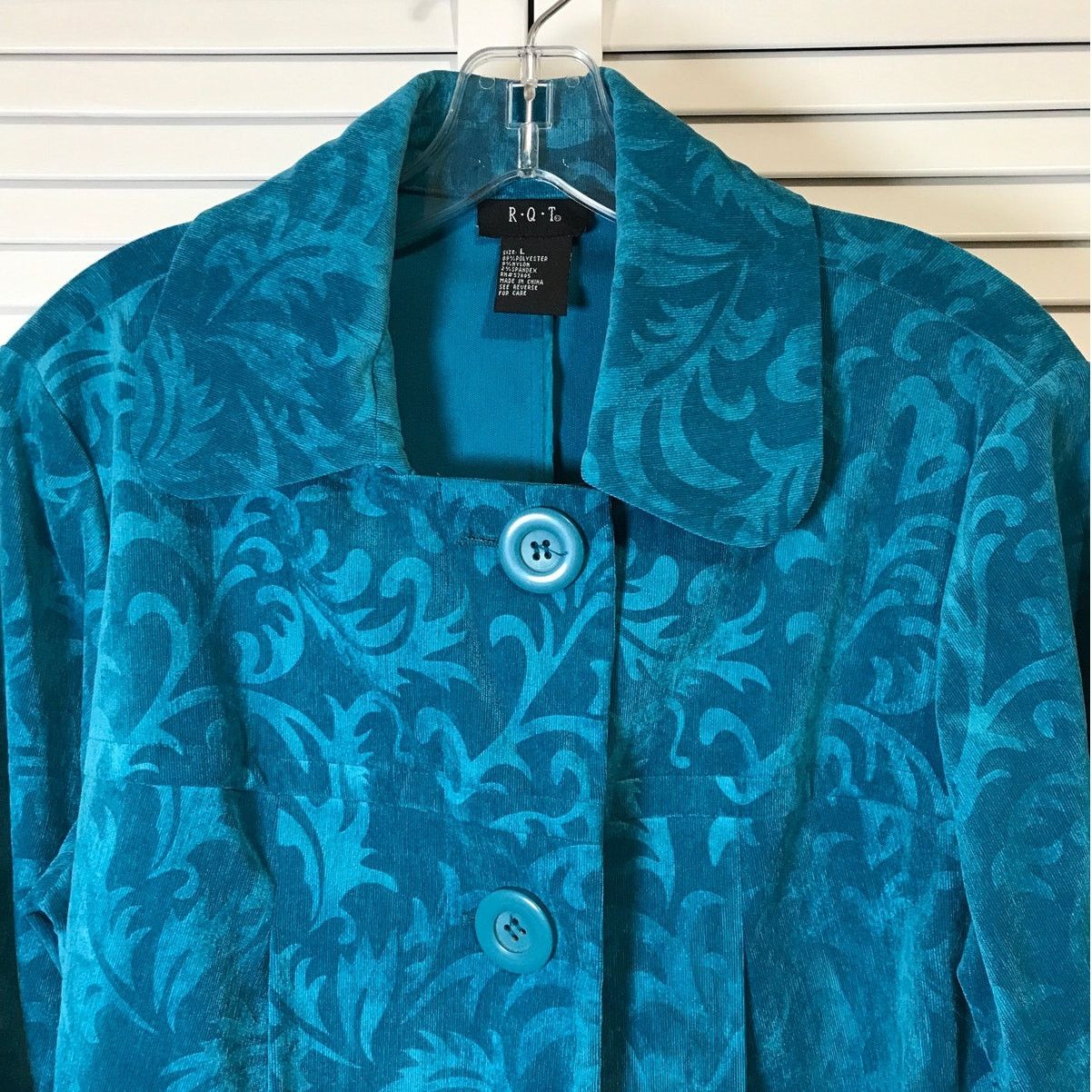 Other R.Q.T Vintage Blue Corduroy Collared ¾ Sleeve Swing Jacket L Size L / US 10 / IT 46 - 5 Thumbnail