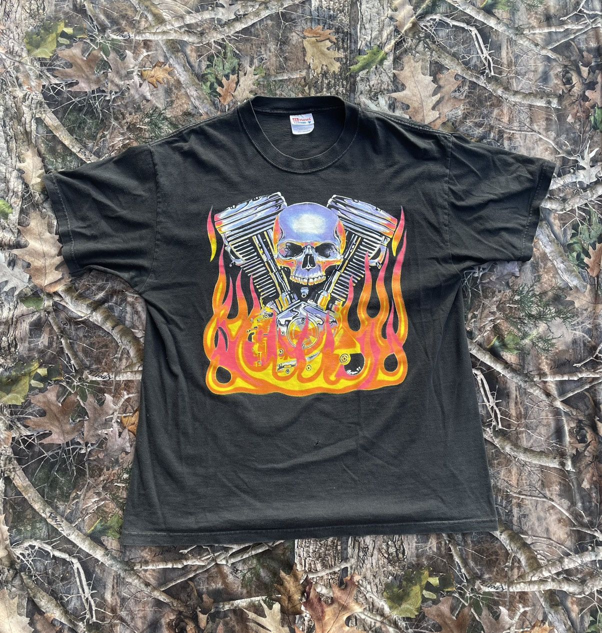 Vintage Y2K Skull & Flames Sexton Motorcycles Shirt Size US L / EU 52-54 / 3 - 1 Thumbnail