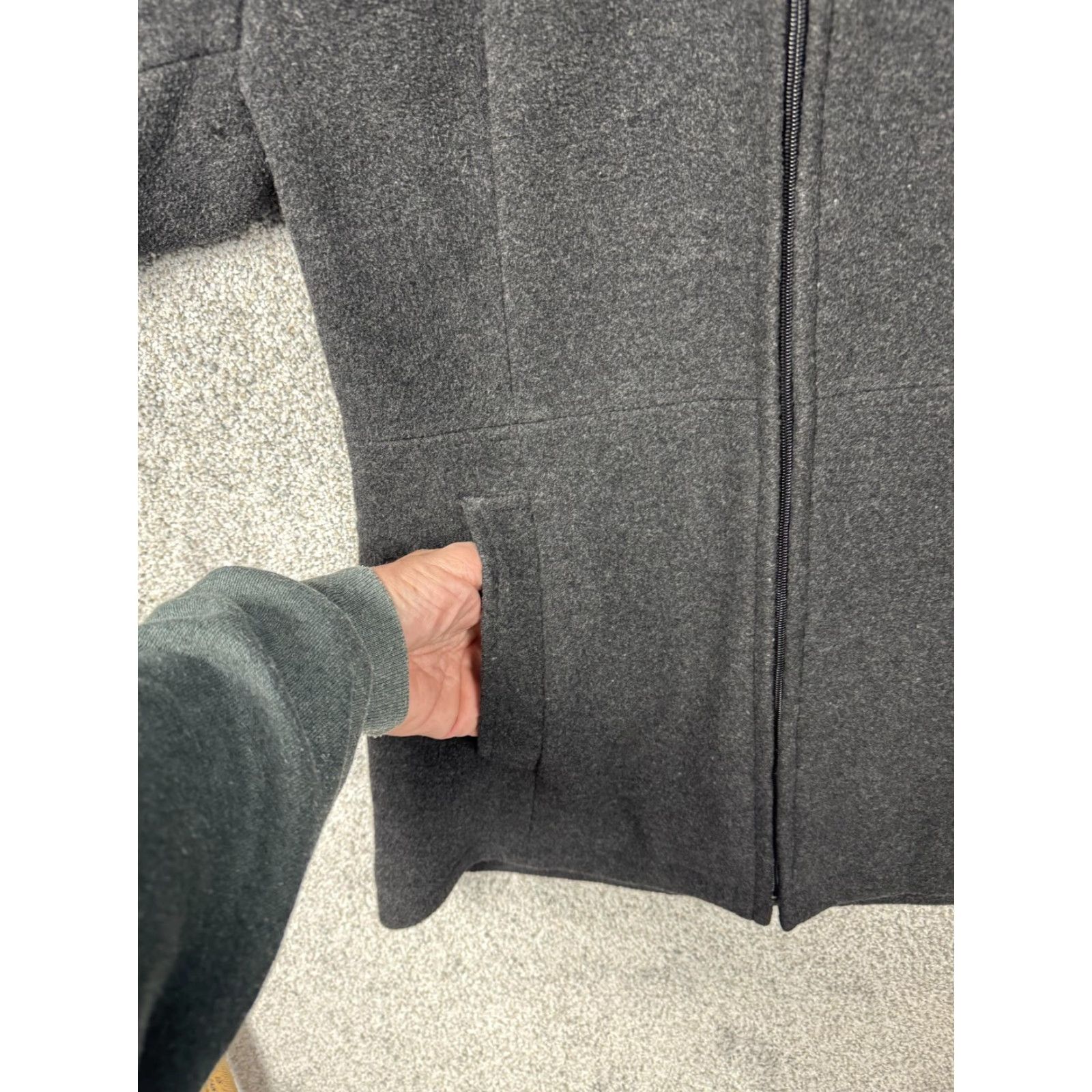 Vintage Fleet Street Ltd Coat Womens Small Gray Wool Blend Hooded Full Zip Lined Classic Size S / US 4 / IT 40 - 5 Thumbnail