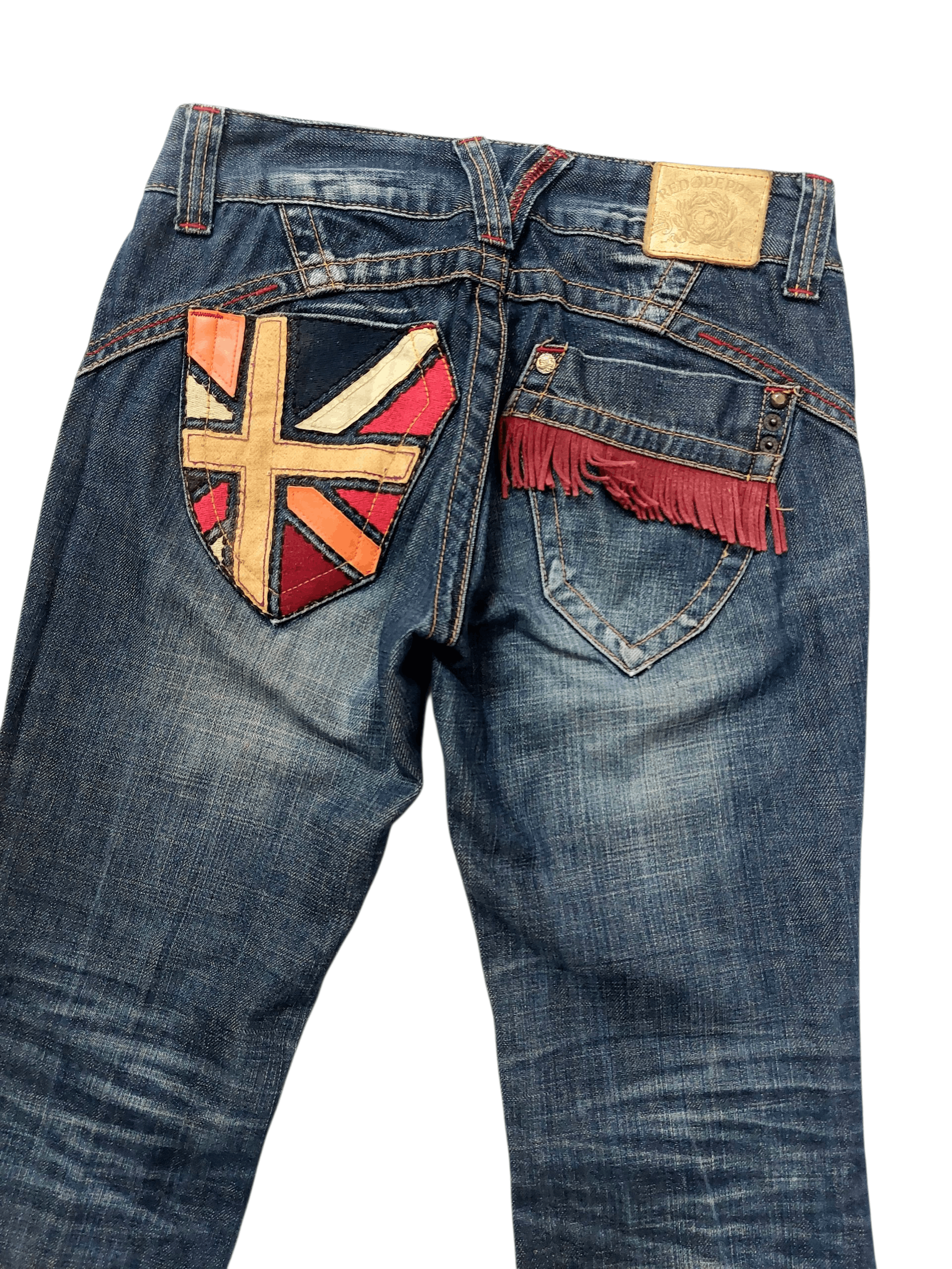 Vintage 🔥Red Pepper Jeans Flare Union Jack Style Size 28" / US 6 / IT 42 - 6 Thumbnail