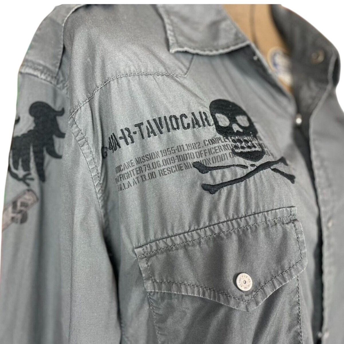 I.N.C Gray Snap Long Sleeve Embroidered Mens (L) Y2K Streetwear Size US L / EU 52-54 / 3 - 1 Thumbnail