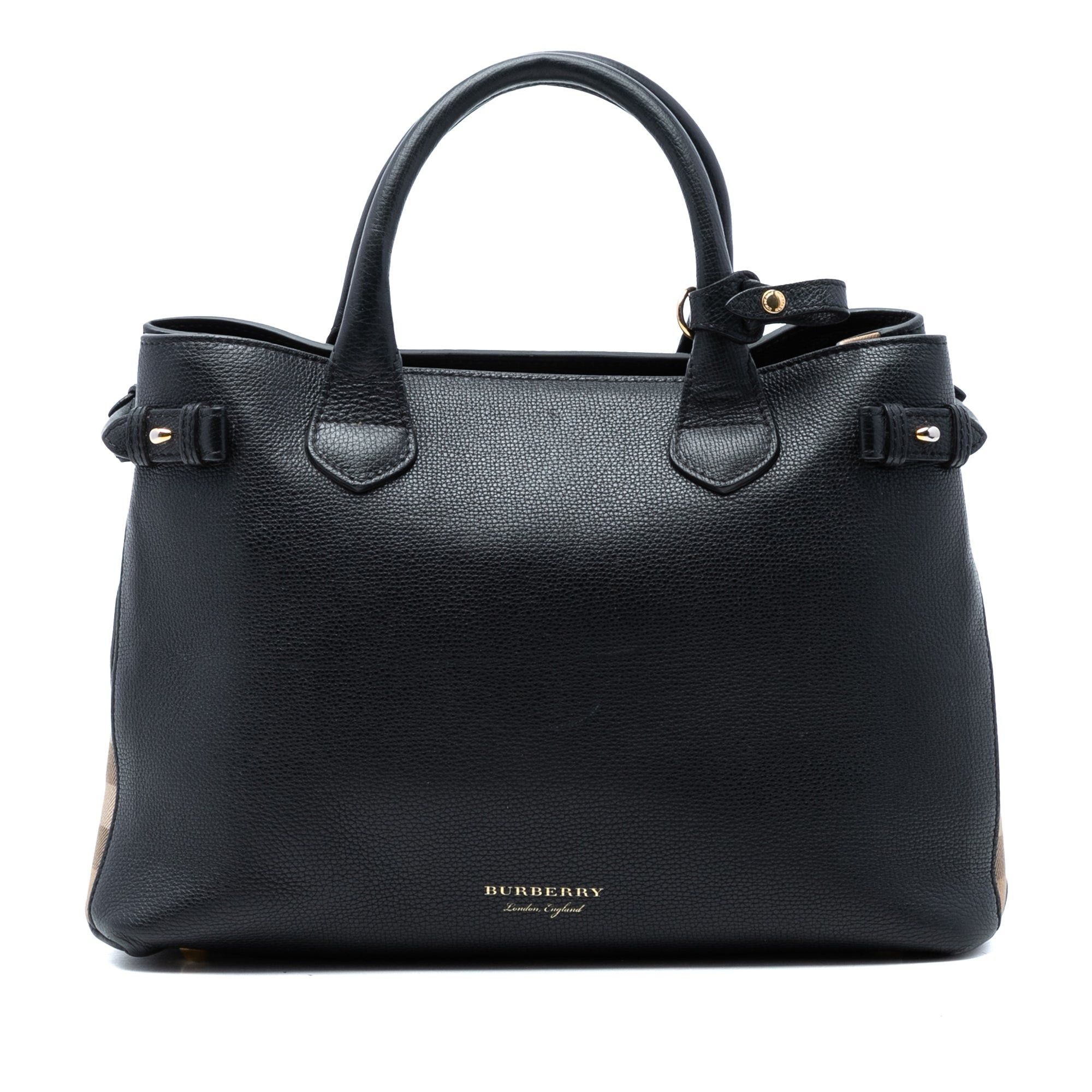 Burberry Medium Leather and House Check Banner Satchel Size ONE SIZE - 1 Thumbnail