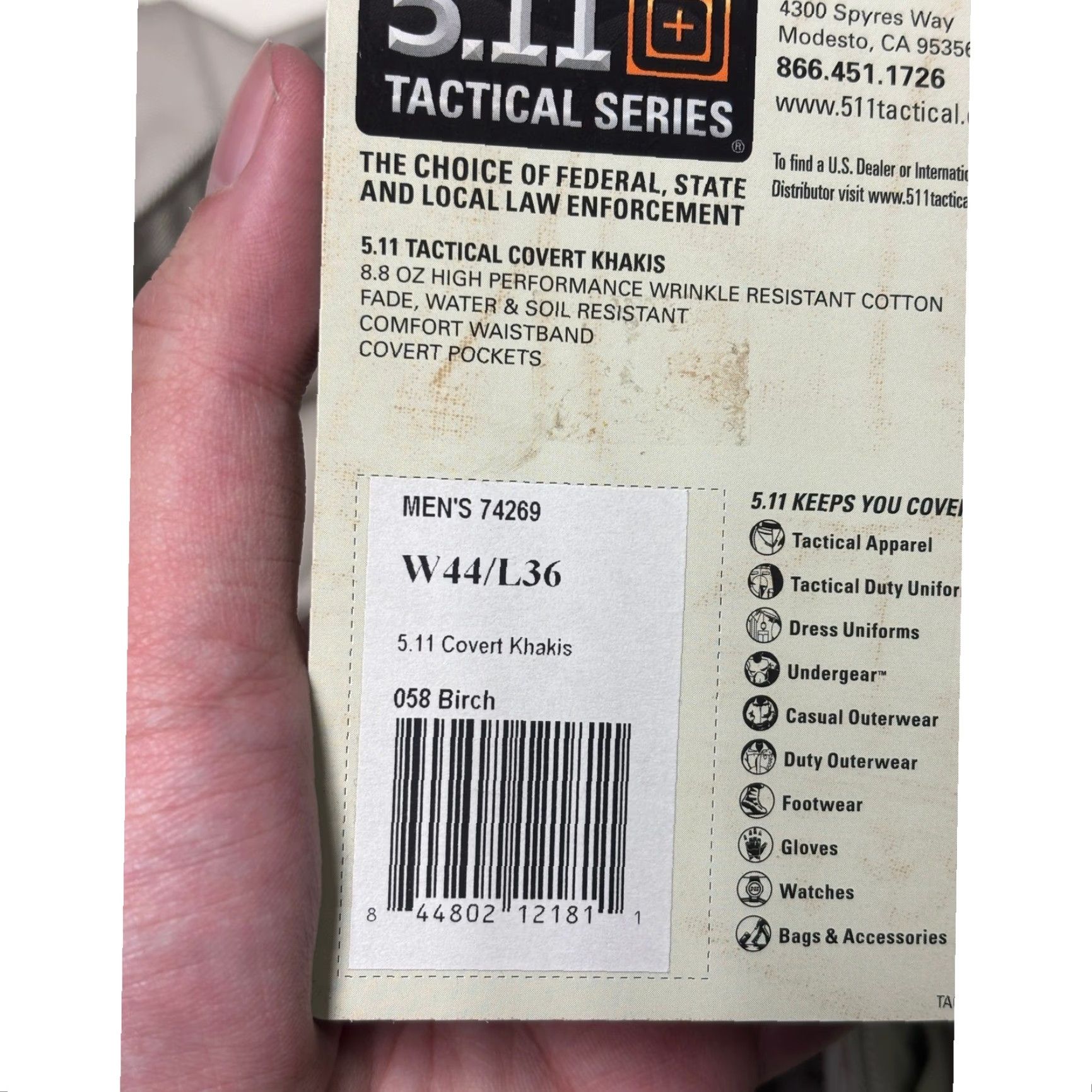 Vintage 5.11 Tactical Series Covert Khakis Pants 5-Pocket Design Regular 44x36 Khaki Beige Men Size US 44 / EU 60 - 7 Thumbnail
