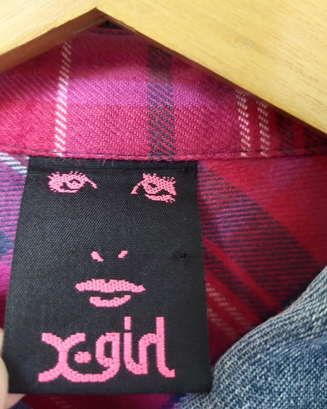 Hysteric Glamour X-Girl Red Colorblock Pattern Plaid Flanel Shirt Size S / US 4 / IT 40 - 5 Thumbnail