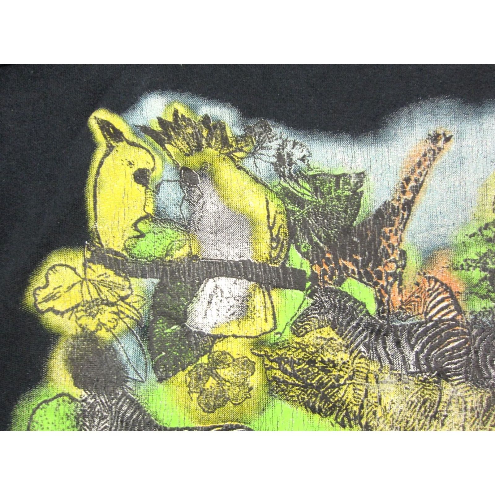 Vintage VINTAGE Safari Wildlife Mens Shirt Medium Black Zebra Tiger Giraffe Graphic 90s Size US M / EU 48-50 / 2 - 3 Thumbnail