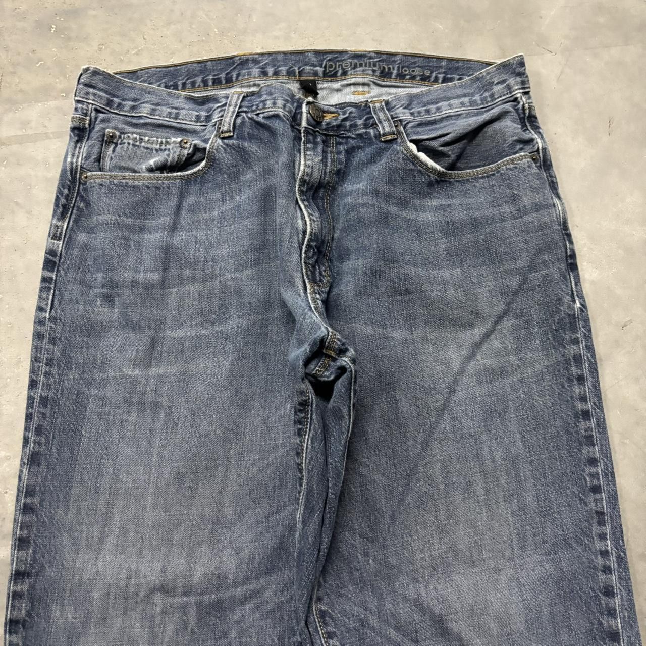 Japanese Brand × Vintage Crazy Vintage Y2K/2000s Baggy Grunge Dark Wash Essential Skater Denim Jeans! Size US 36 / EU 52 - 5 Thumbnail