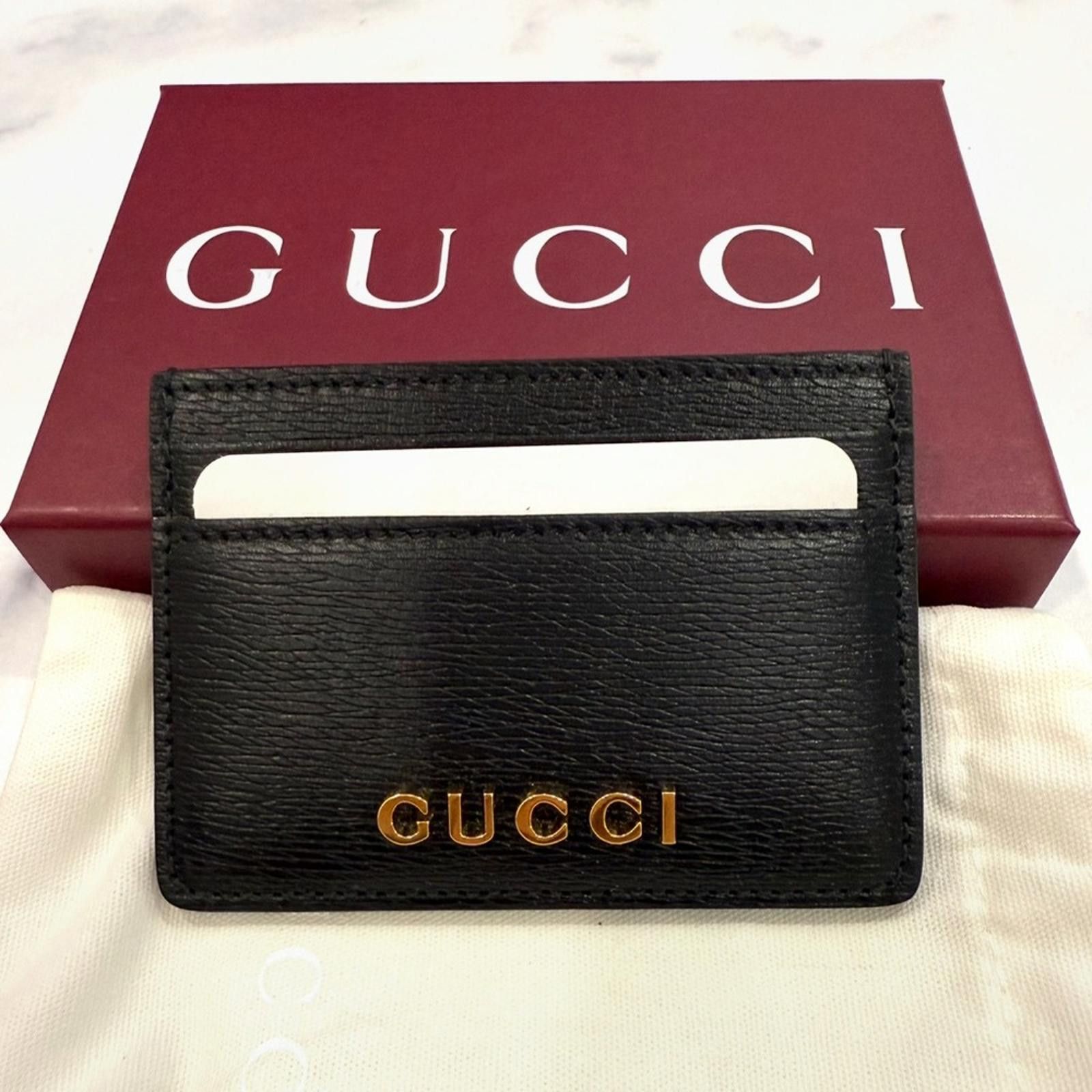 Gucci Gucci Black and Gold Card Holder Size ONE SIZE - 2 Thumbnail
