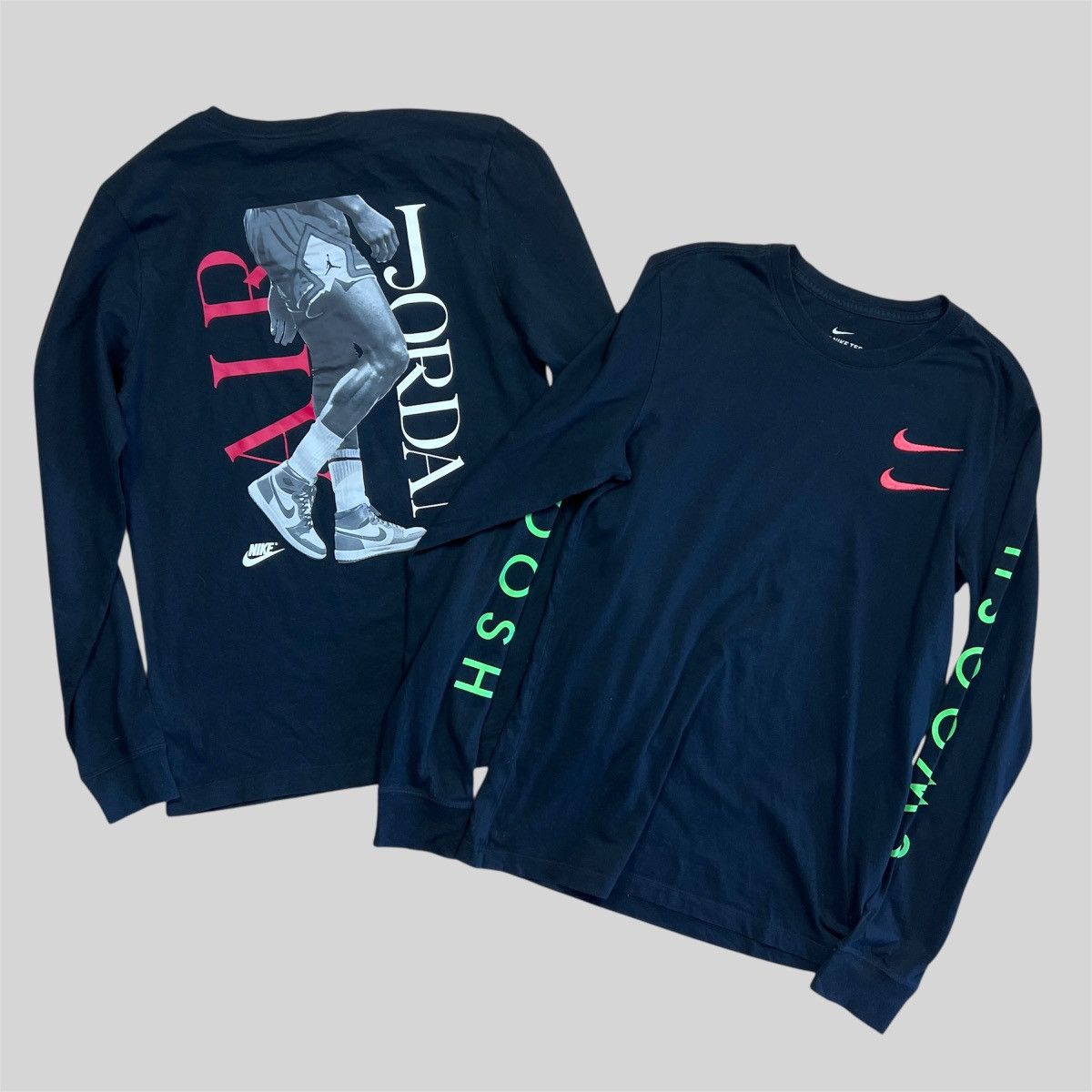 Jordan Brand × Nike BUNDLE 2x Longsleeve Tshirt Nike Swoosh Jordan Full Print Size US M / EU 48-50 / 2 - 1 Thumbnail