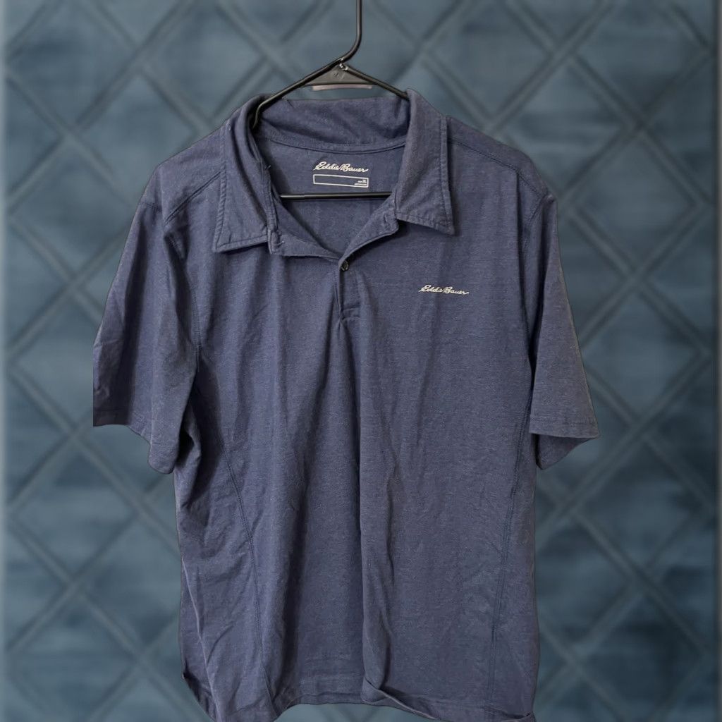 Eddie Bauer VINTAGE Eddie Bauer Polo Mens Short Sleeve Knit 100% Cotton Blue XL Regular 90s Rugby Logo Mens Size US XL / EU 56 / 4 - 1 Thumbnail