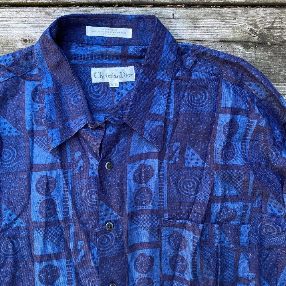 Dior Vintage 1997 Christian Dior Circle Pattern Button Up Dress Size US XL / EU 56 / 4 - 2 Thumbnail