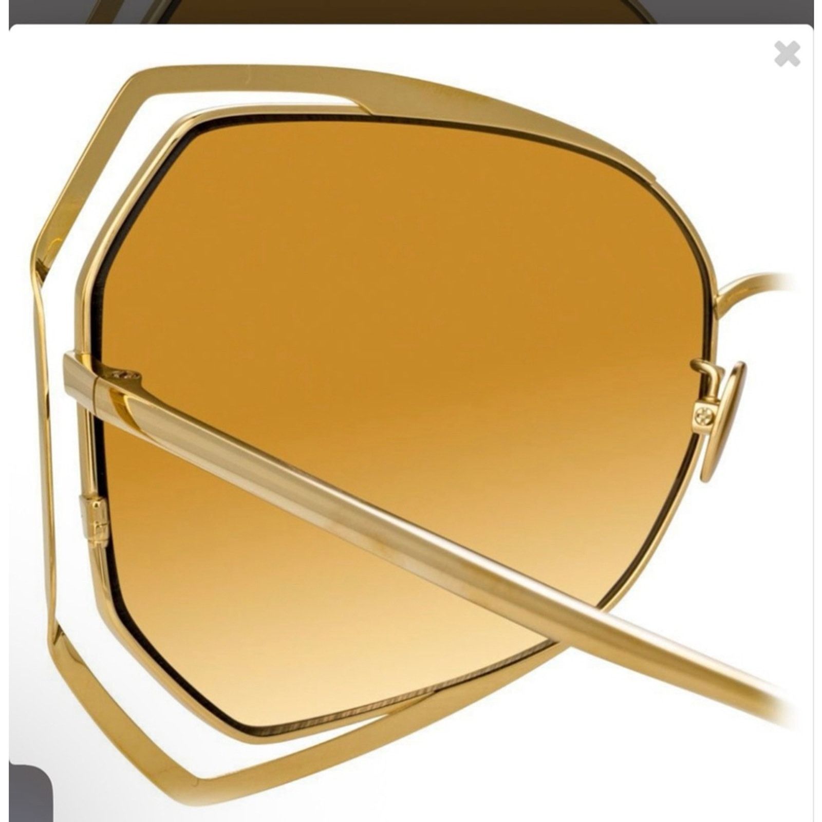 Linda Farrow Linda Farrow - 695 C1 Oversized Sunglasses Yellow Gold Size ONE SIZE - 4 Thumbnail