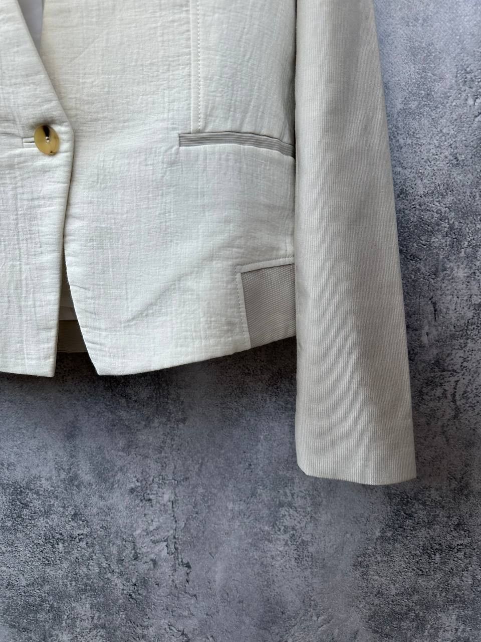 Helmut Lang × Japanese Brand Helmut Lang Textured Blazer Linen Blend One Button Jacket Size XS / US 0-2 / IT 36-38 - 9 Thumbnail