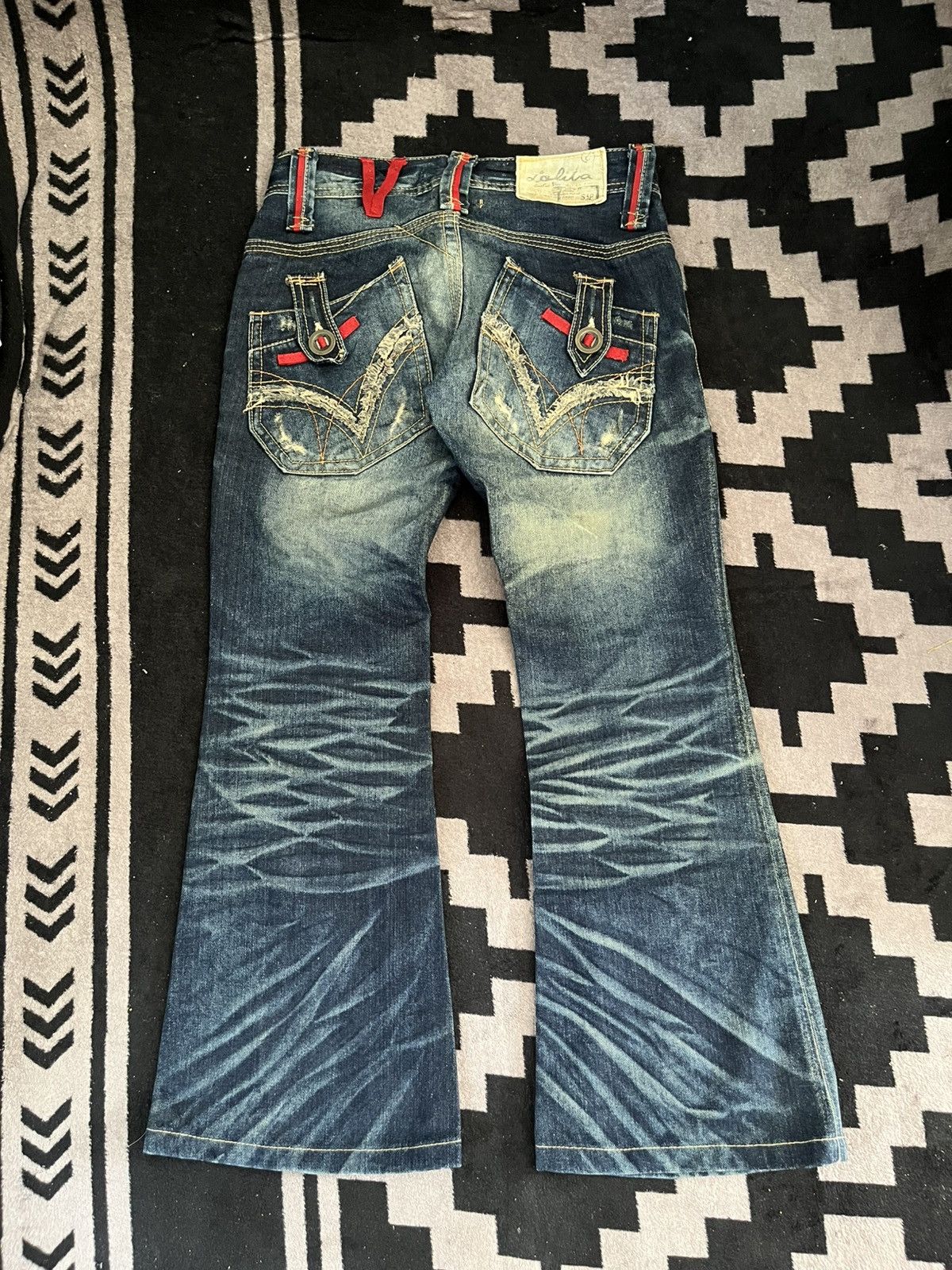 Japanese Brand Yashimoto nara lolita mudwash flare jeans Size US 26 / EU 42 - 1 Thumbnail