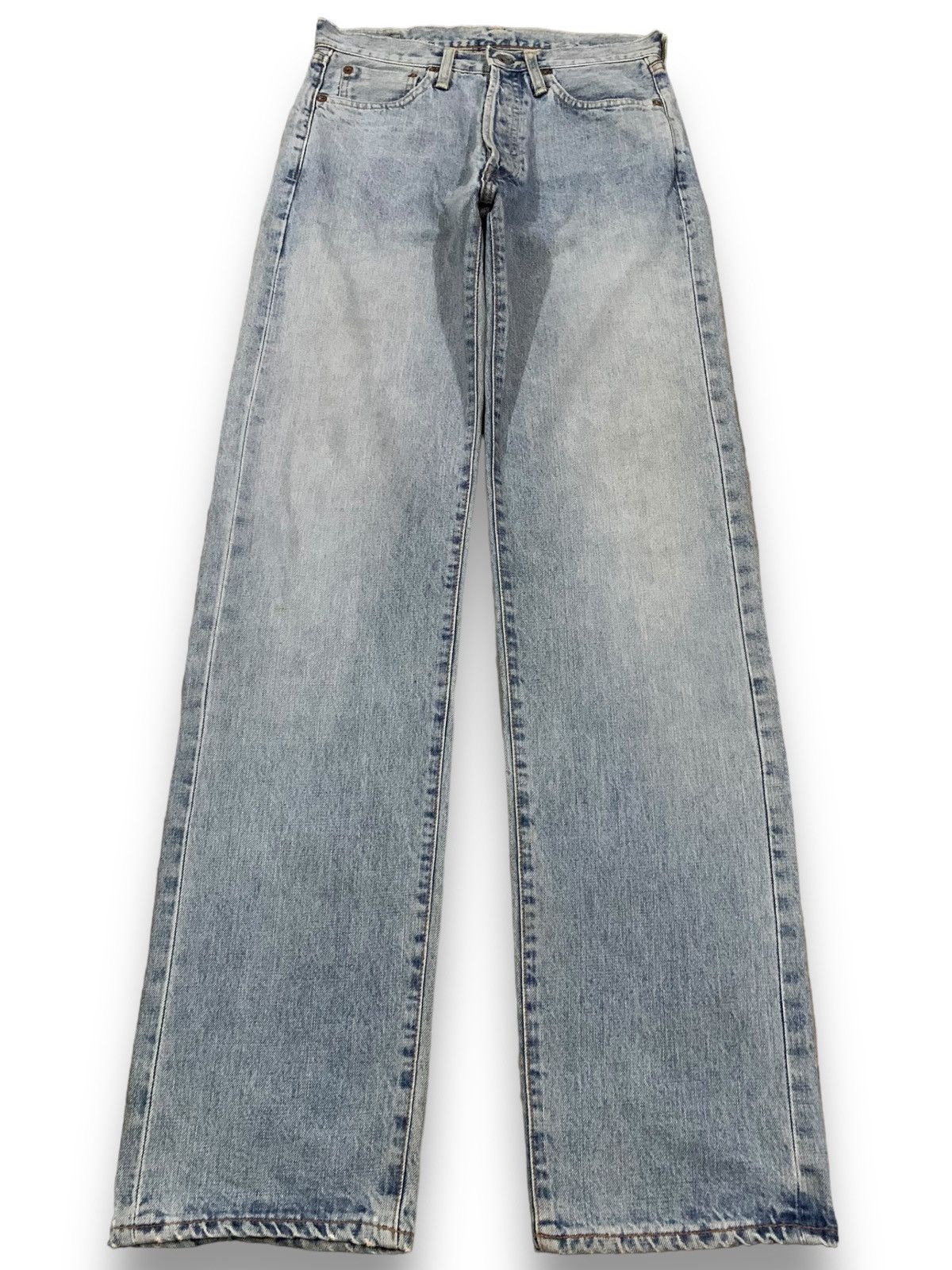 Japanese Brand Vintage 90s Bobson Selvedge Button Fly Loose Straight Jeans Size US 29 - 2 Thumbnail