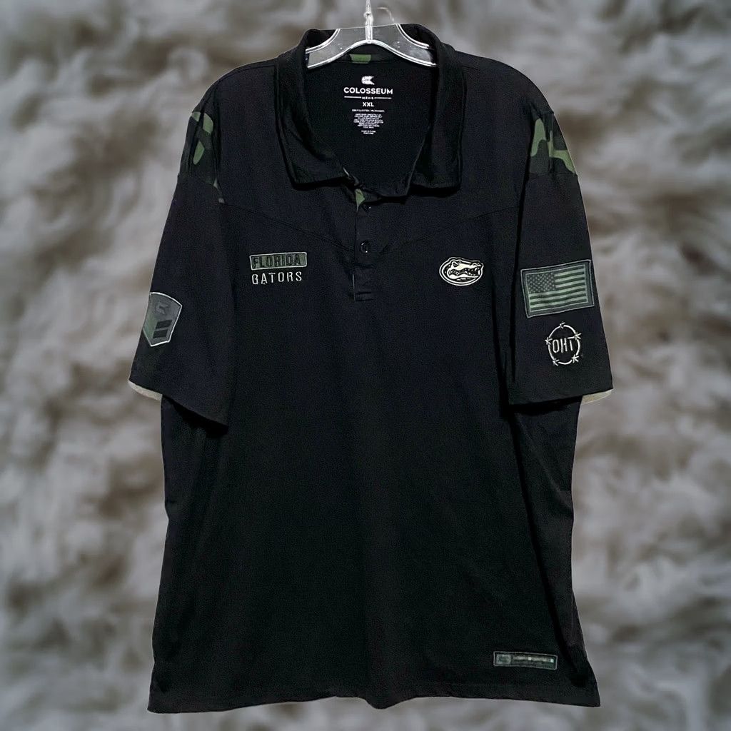Vintage VINTAGE Colosseum Florida Gators UF Black OHT Military Appreciation Camo Polo Mens 2XL Size US XXL / EU 58 / 5 - 1 Thumbnail