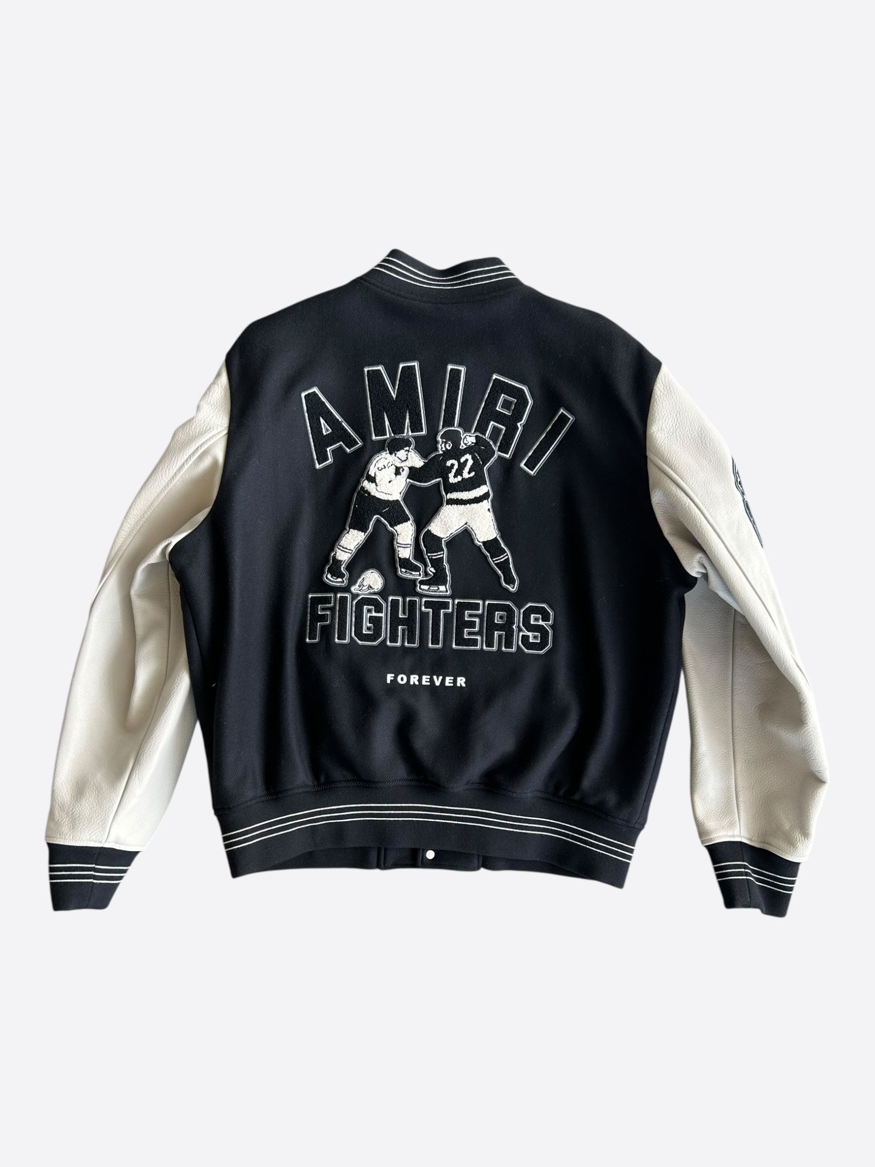 Amiri Amiri Black & White Fighters Varsity Jacket Size US XXL / EU 58 / 5 - 2 Thumbnail