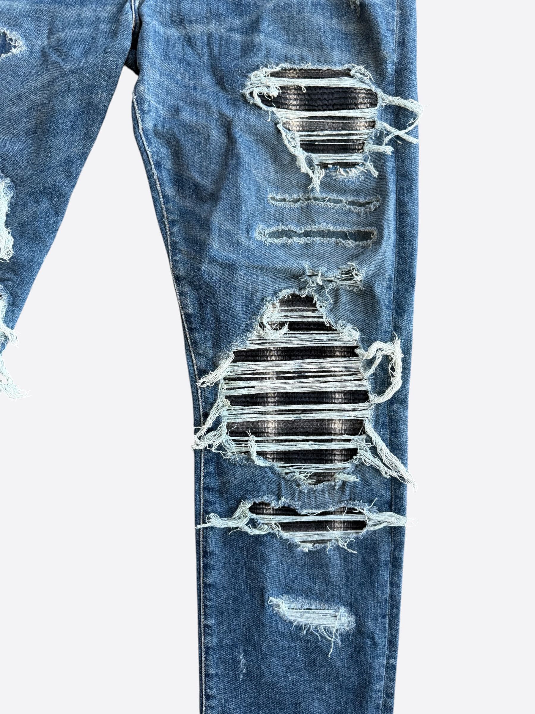 Amiri Amiri Classic Indigo Plaid Patch PPX1 Jeans Size US 36 / EU 52 - 3 Thumbnail