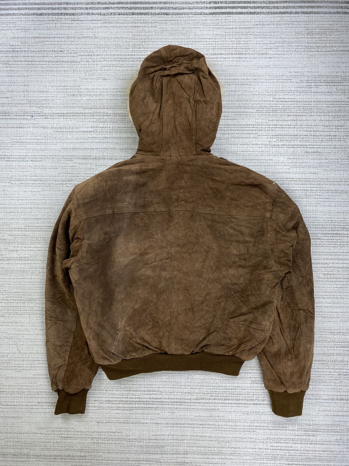 Le Grande Bleu (L.G.B.) × Vintage Vtg Pacha Faux Fur Hoodie Lined Sherpa Bomber Leather Jacket Size US L / EU 52-54 / 3 - 2 Thumbnail