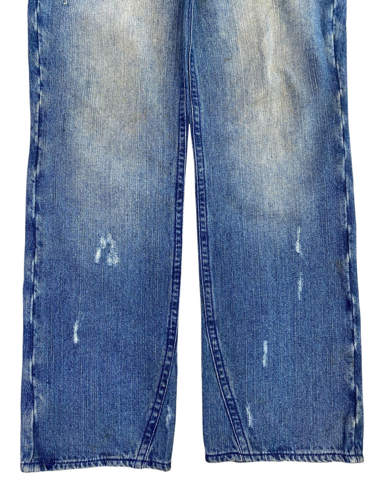 Japanese Brand Blue Moon Faded Wash Ripped Style Back Carpenter Jeans Size US 33 - 9 Thumbnail