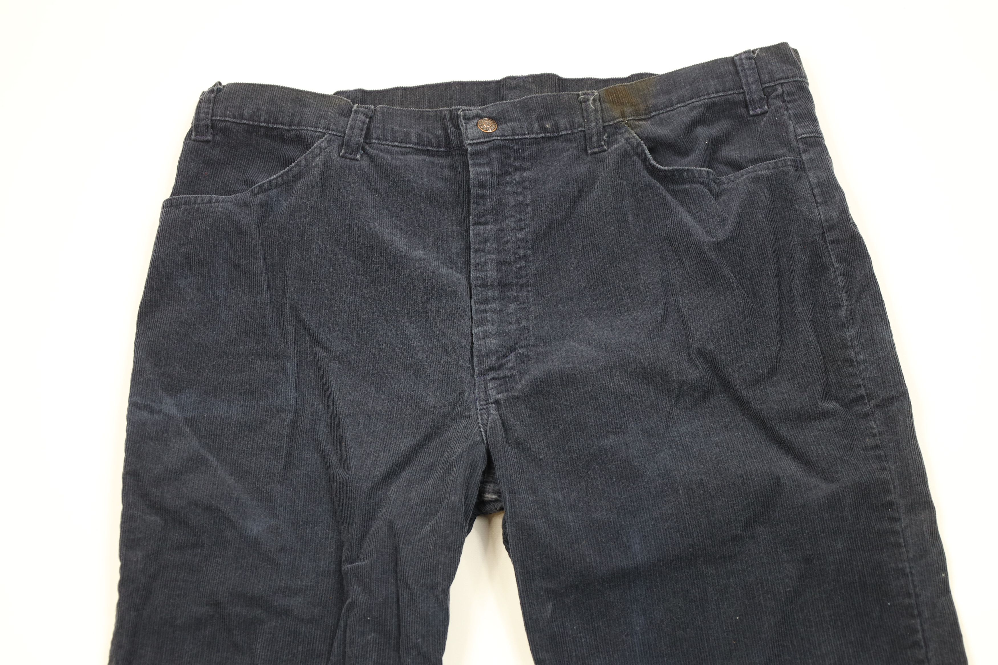 Vintage Vintage 70s Streetwear Corduroy Bell Bottoms Pants Blue USA Size US 38 / EU 54 - 2 Thumbnail