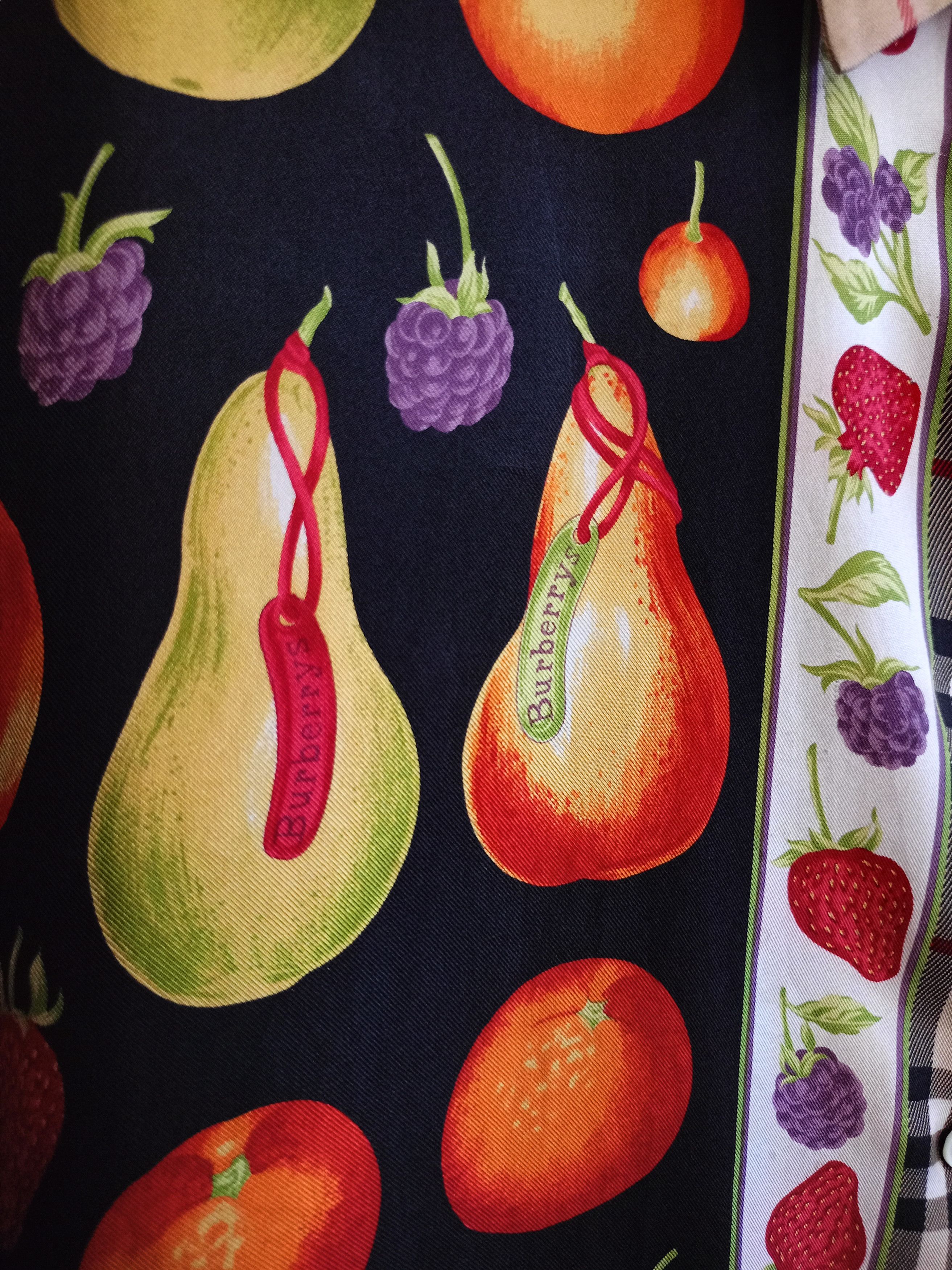 Burberry × Vintage Burberrys Silk fruits Print button shirts Size L / US 10 / IT 46 - 5 Thumbnail
