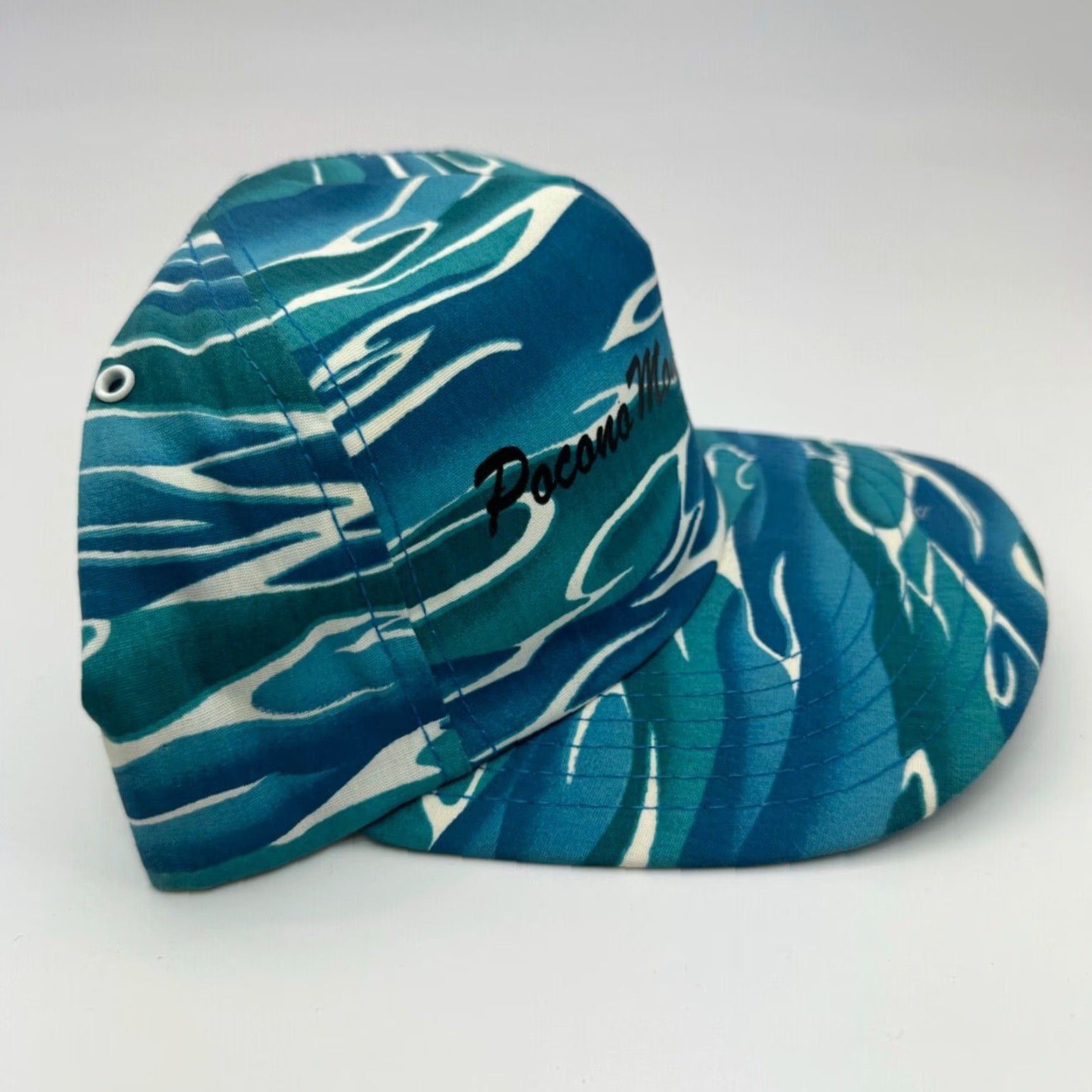 Vintage VINTAGE Pocono Mountains Hat Baseball Cap Adjustable Cotton Blue Tie-Dye 80s 90s Water Graphic Geese Animals Logo Men Size ONE SIZE - 4 Thumbnail