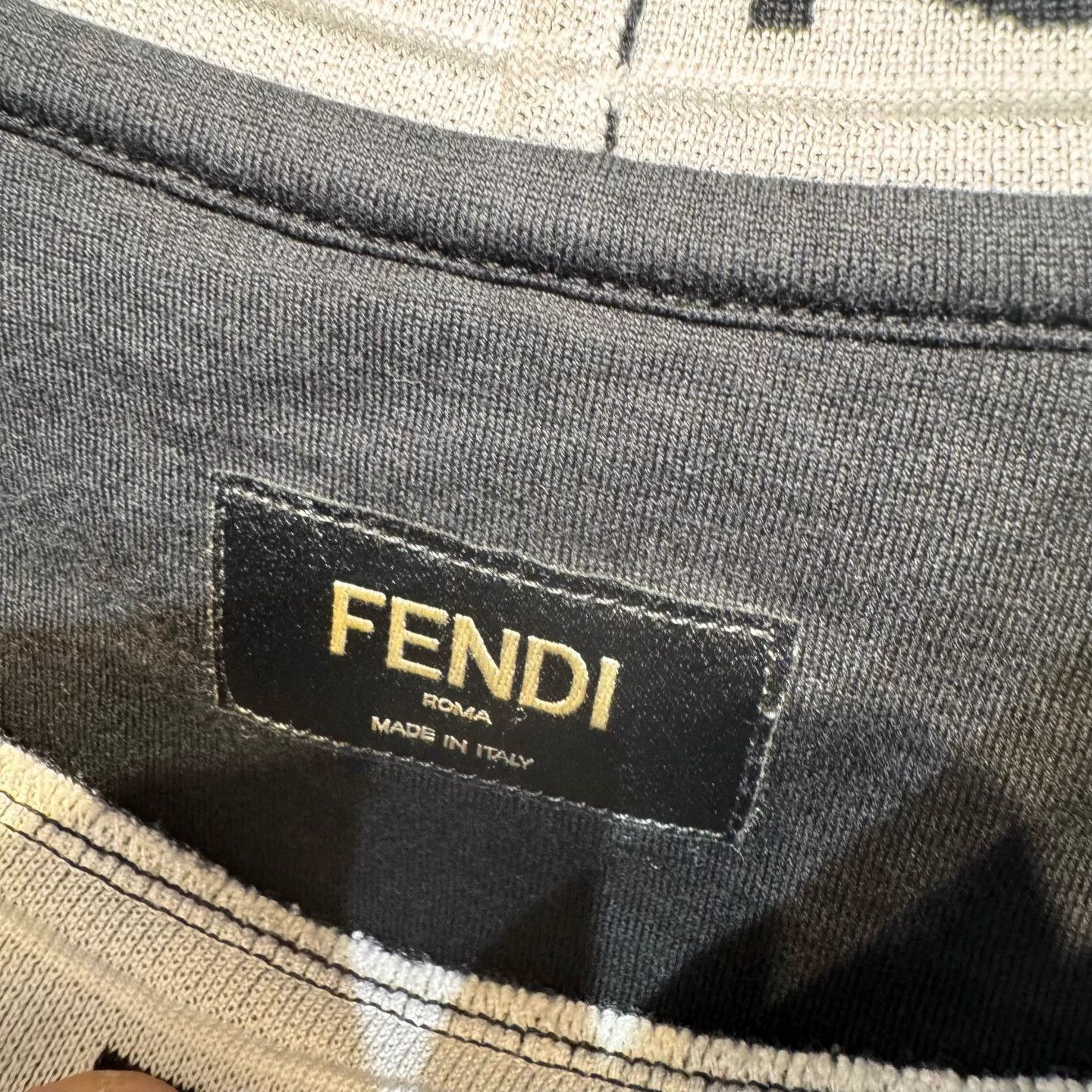 Fendi FENDI Black Neck Logo Short Sleeve Tee M New Size US M / EU 48-50 / 2 - 6 Thumbnail