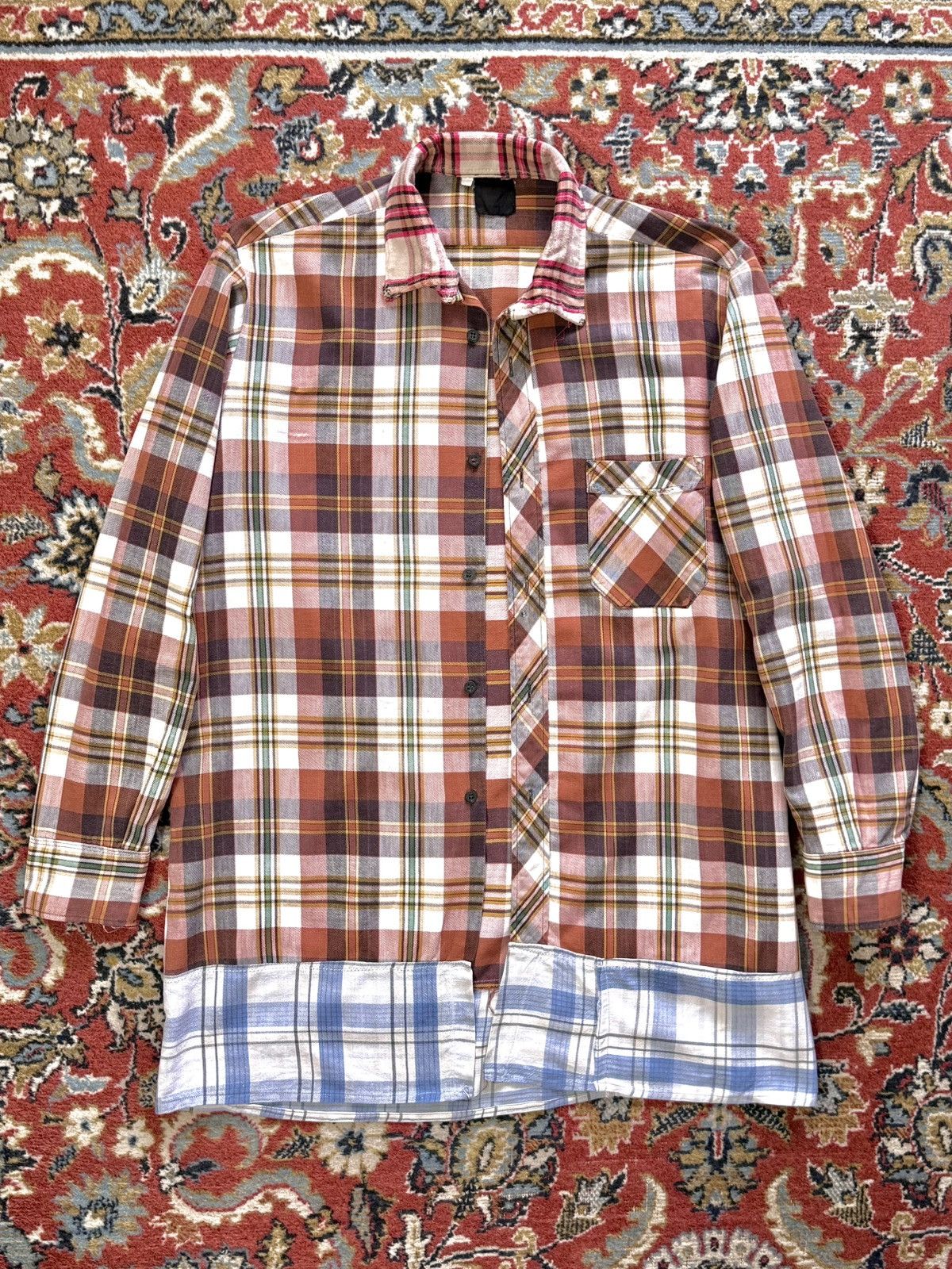 Vintage 80s Vintage Flannel Distressed Reconstructed Plaid Shirt Size US L / EU 52-54 / 3 - 4 Thumbnail