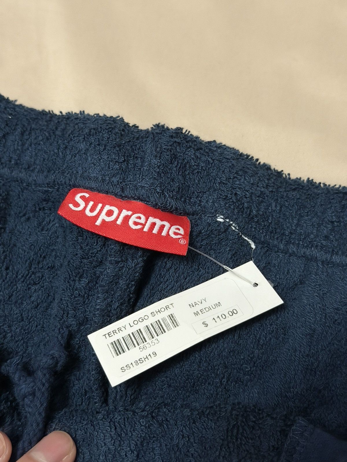 Supreme Terry Cloth Logo Short Navy Blue Medium SS18