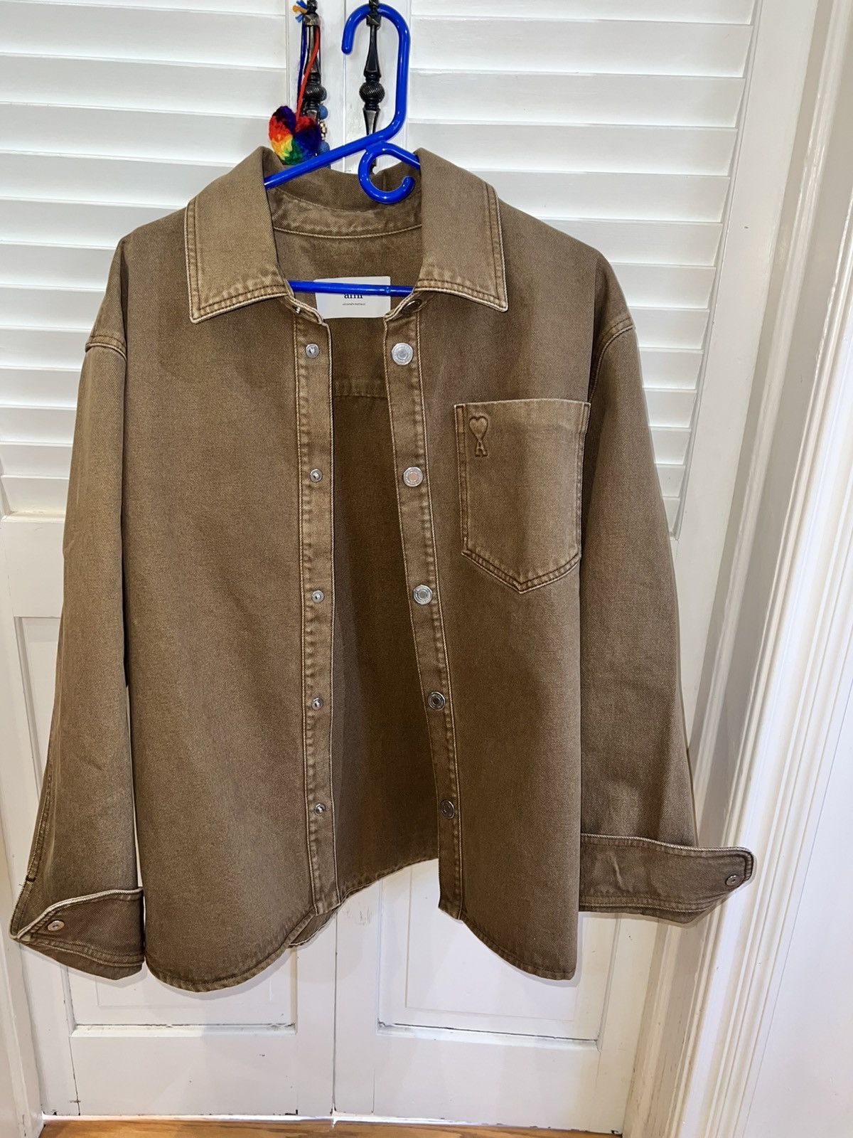 AMI AMI Paris Cotton Denim Long Sleeve Overshirt Size US M / EU 48-50 / 2 - 2 Thumbnail