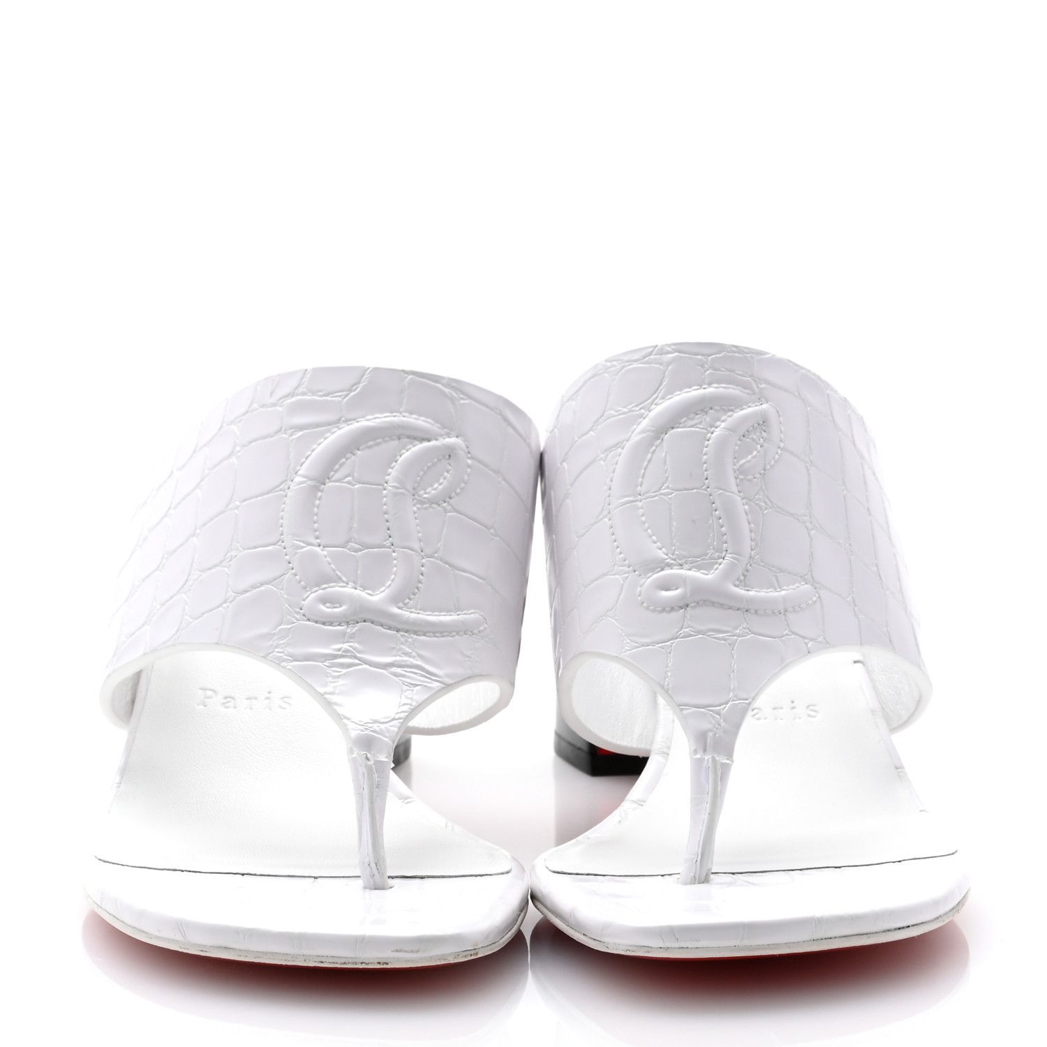 Christian Louboutin o1w1db10725 Sandals in White Size US 7 / IT 37 - 3 Thumbnail