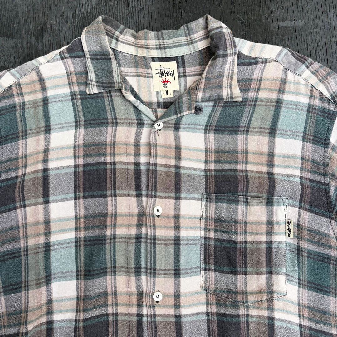 Stussy Stussy 1990 90s Vintage S/S USA Made Rare Button Up Shirt Size US L / EU 52-54 / 3 - 2 Thumbnail