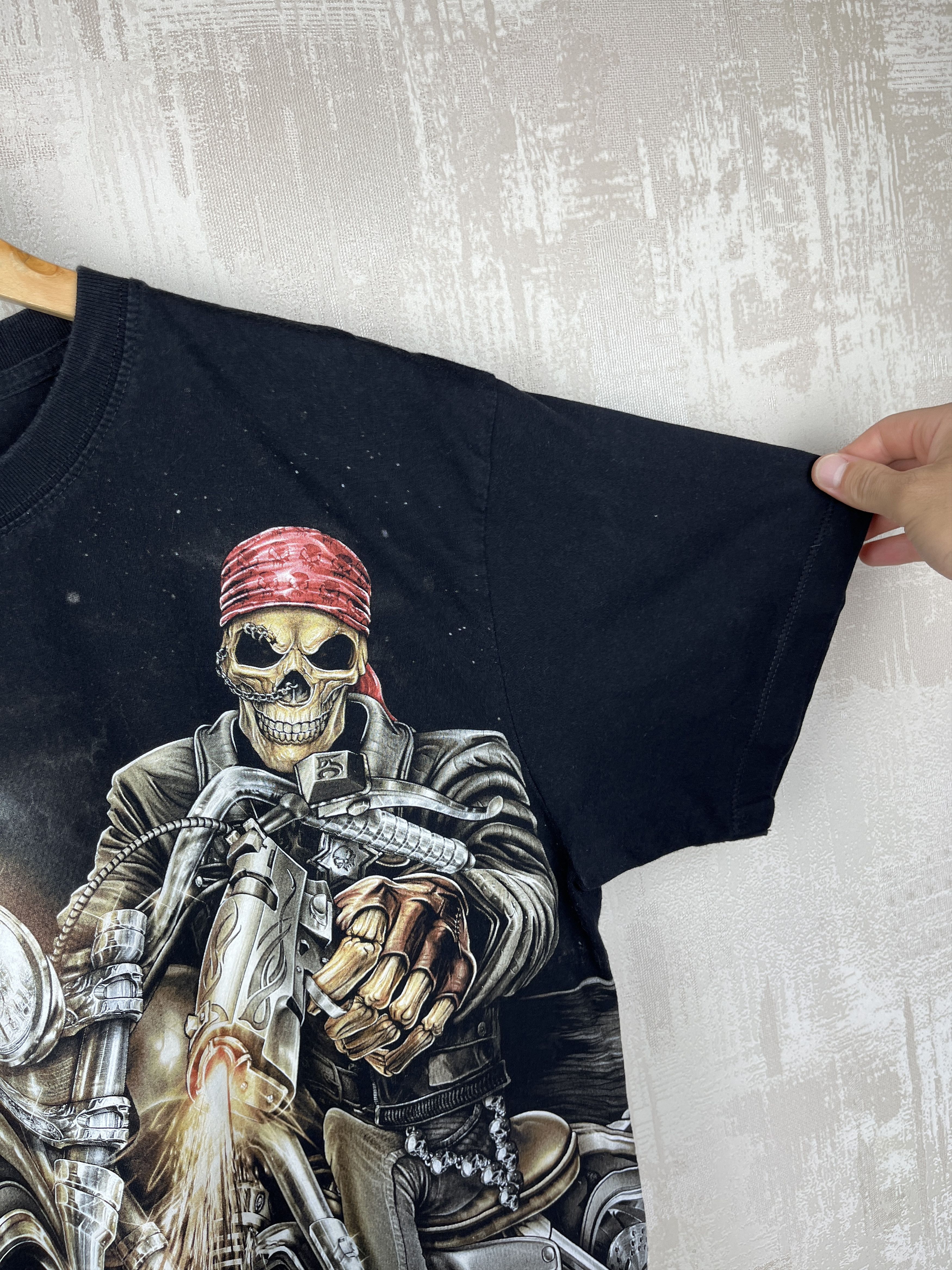 Vintage Rock Chang Skull Biker Motorcycle Chopper Vintage T-shirt Size US L / EU 52-54 / 3 - 8 Thumbnail