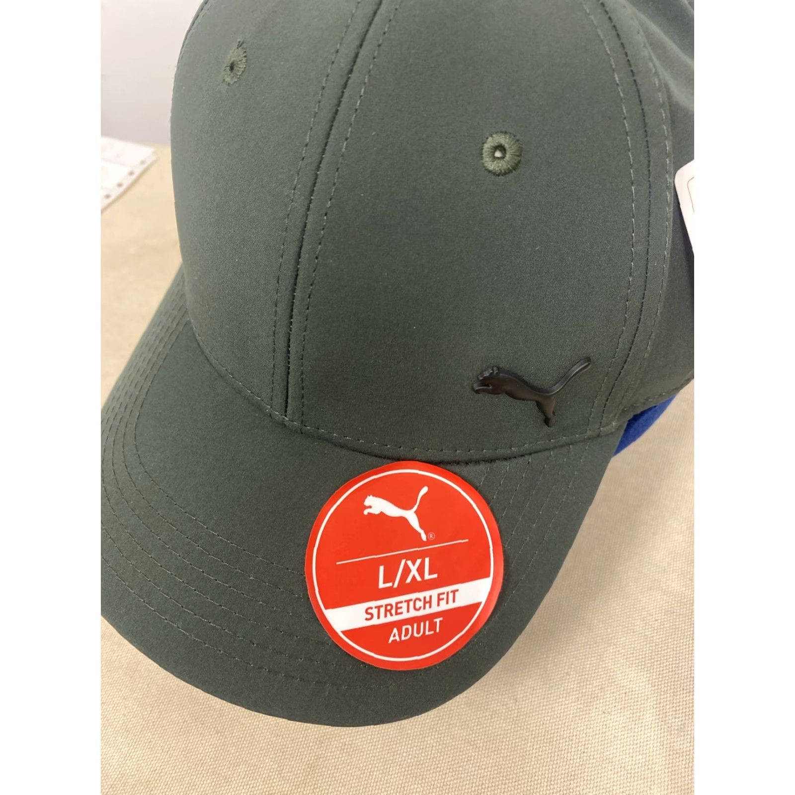 Puma VINTAGE PUMA Olive Green Stretch Fit Hat Men L/XL Men's Baseball Cap Size ONE SIZE - 2 Thumbnail