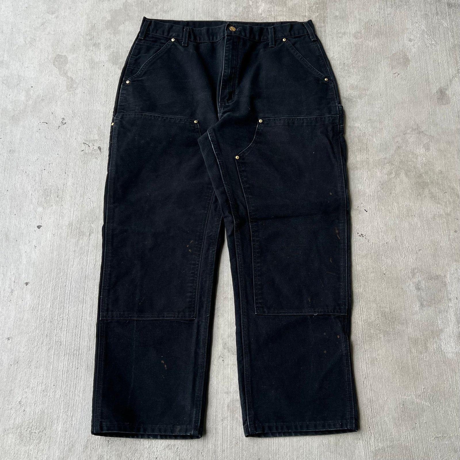 Carhartt × Vintage Vintage Y2K Carhartt black double knee work carpenter pants Size US 35 - 1 Thumbnail