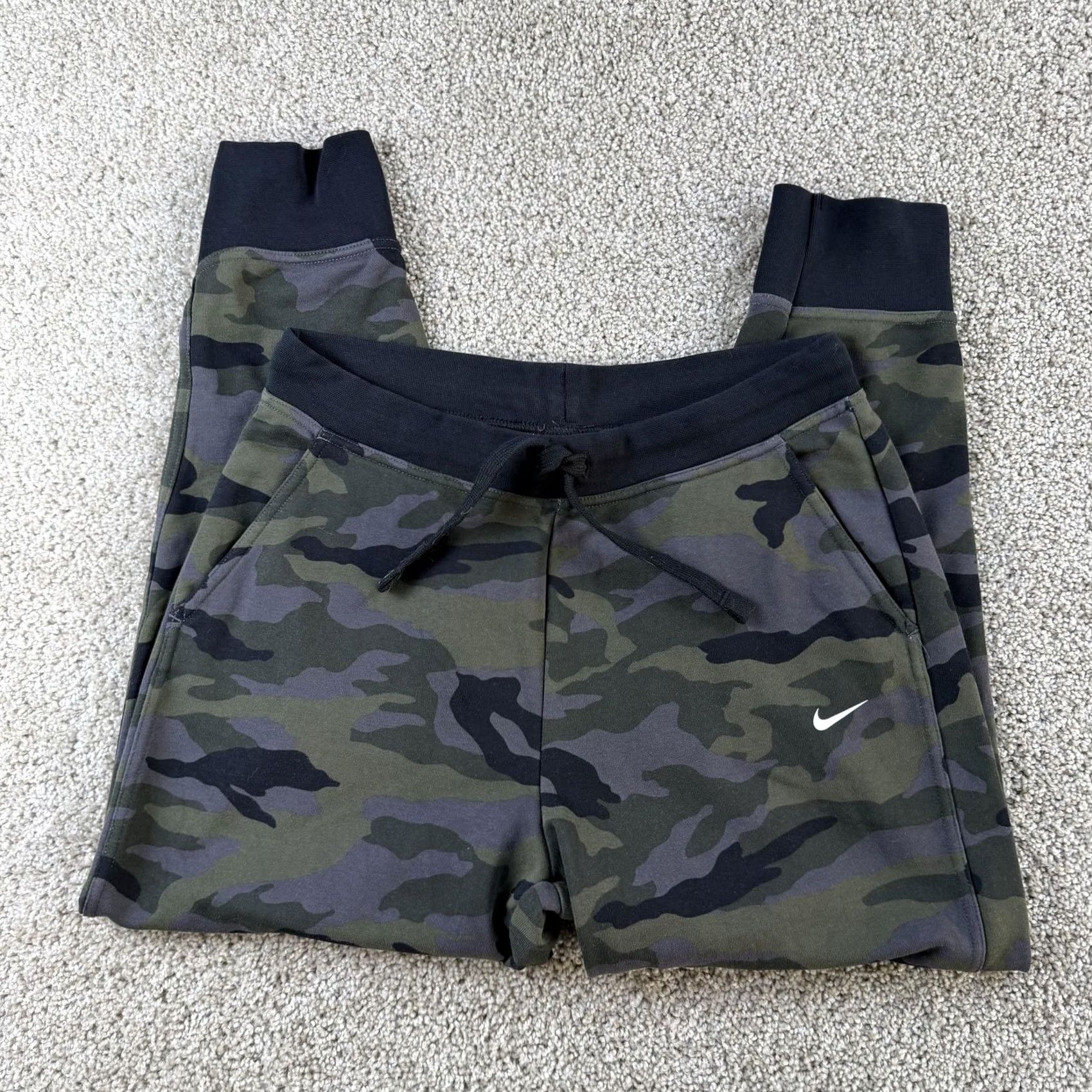 Nike Nike Dri-FIT Sweatpants Mens M Green Camo Joggers Elastic Waist Pockets Slim Fit Size US 31 - 2 Thumbnail